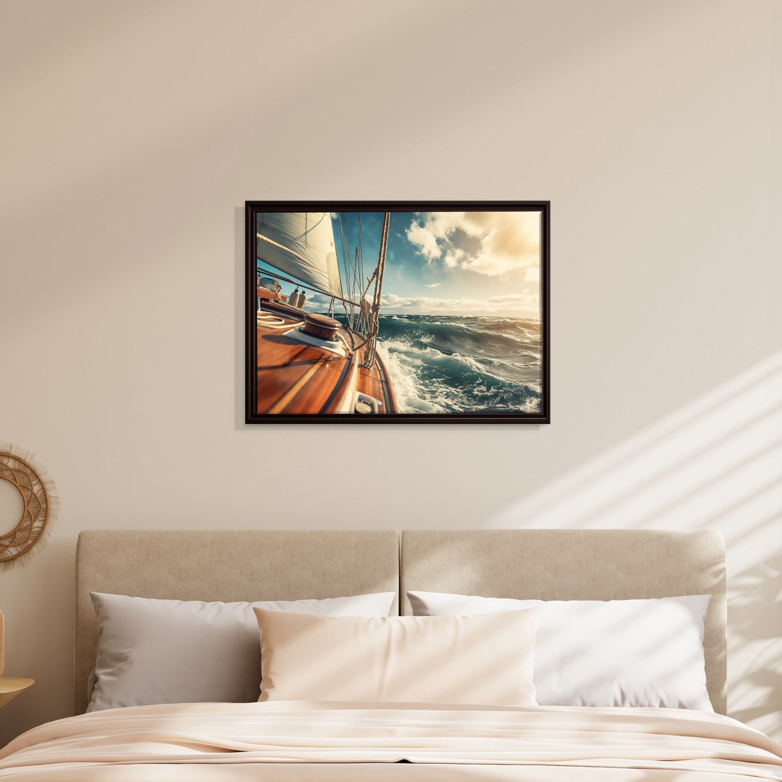Deniz Manzarası Yelkenli Tekne Canvas Duvar Tablosu – Deniz Temalı Dekoratif Tablo