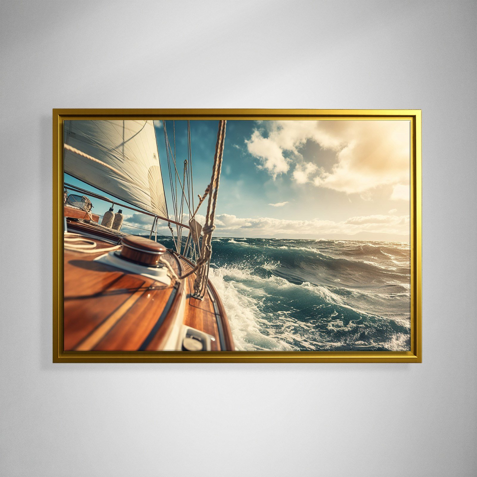 Deniz Manzarası Yelkenli Tekne Canvas Duvar Tablosu – Deniz Temalı Dekoratif Tablo