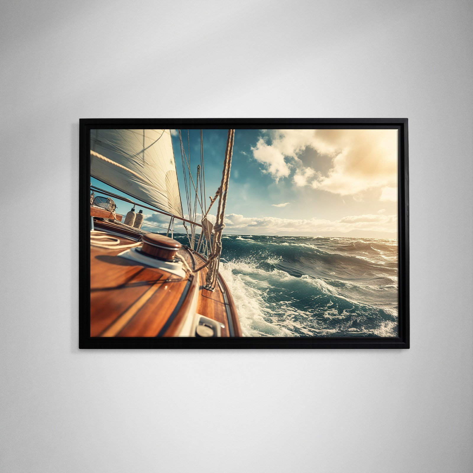 Deniz Manzarası Yelkenli Tekne Canvas Duvar Tablosu – Deniz Temalı Dekoratif Tablo