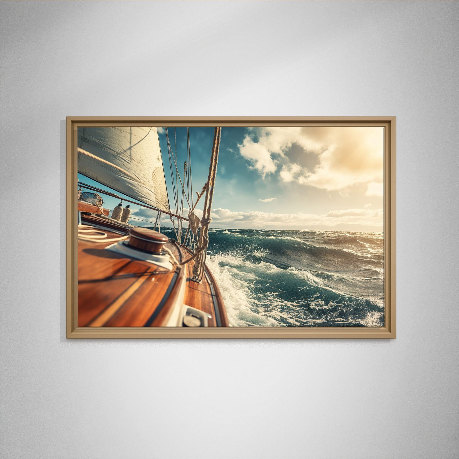 Deniz Manzarası Yelkenli Tekne Canvas Duvar Tablosu – Deniz Temalı Dekoratif Tablo