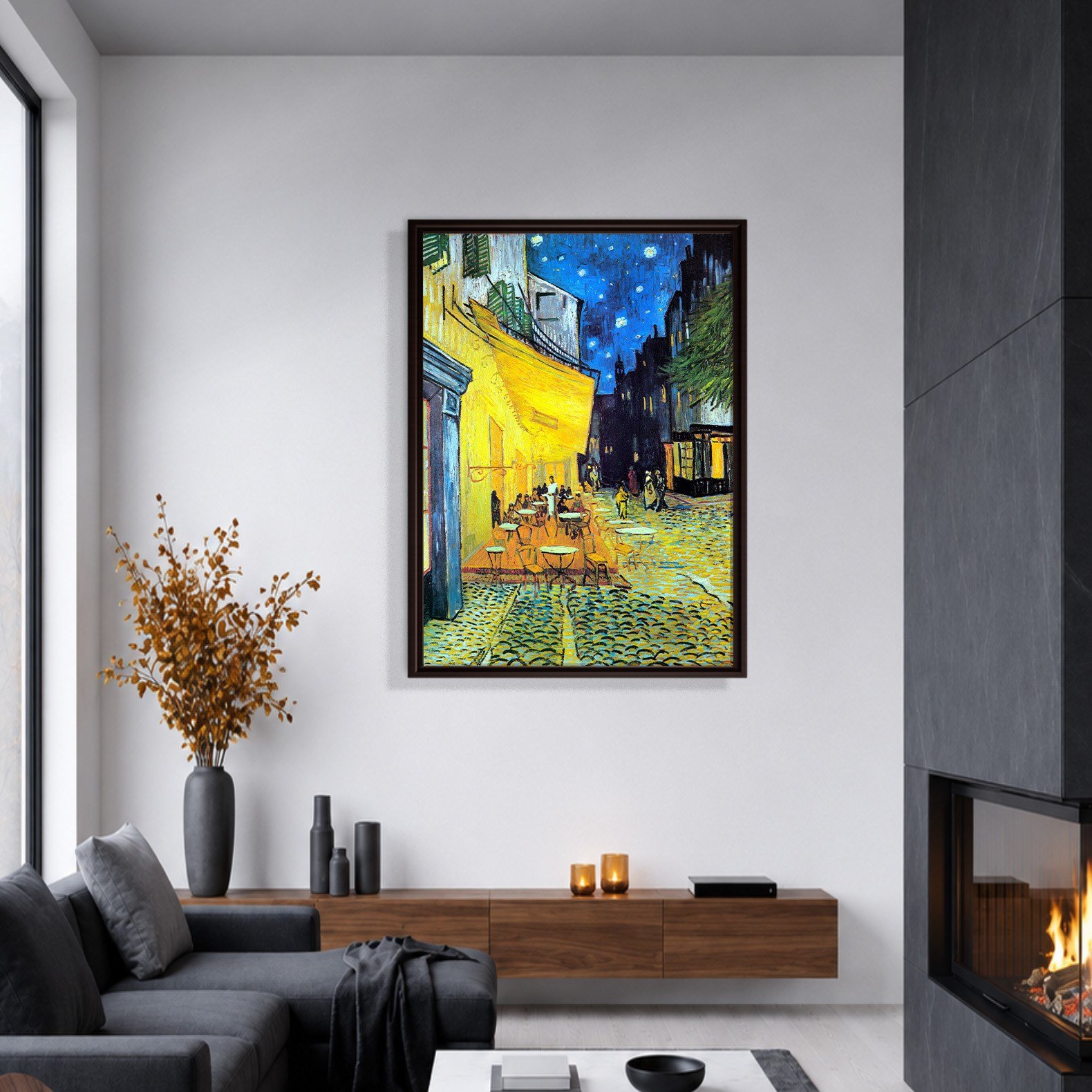 Gece Kafe Terası Kanvas Tablo – Vincent van Gogh Café Terrace at Night Klasik Sanat Eseri