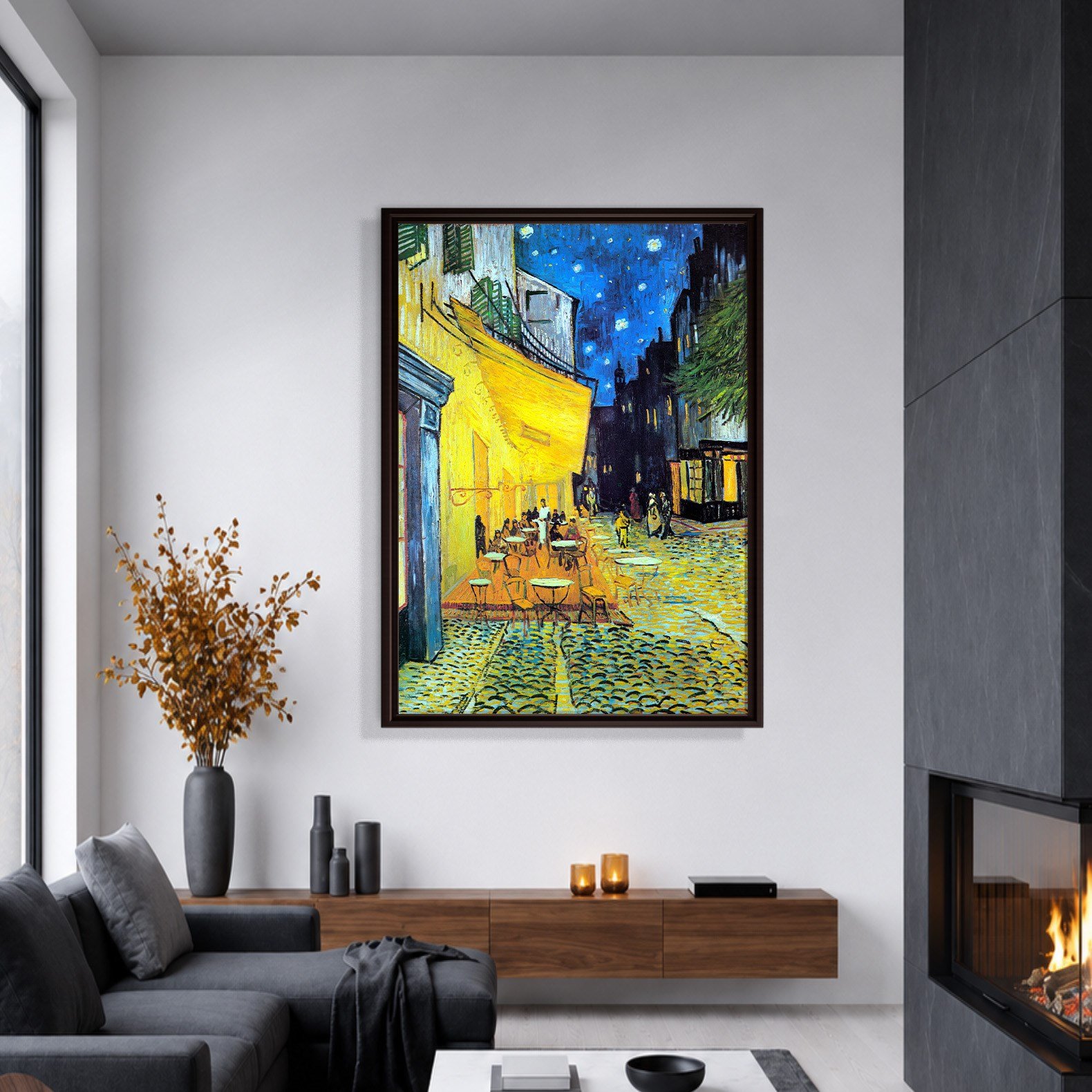 Gece Kafe Terası Kanvas Tablo – Vincent van Gogh Café Terrace at Night Klasik Sanat Eseri