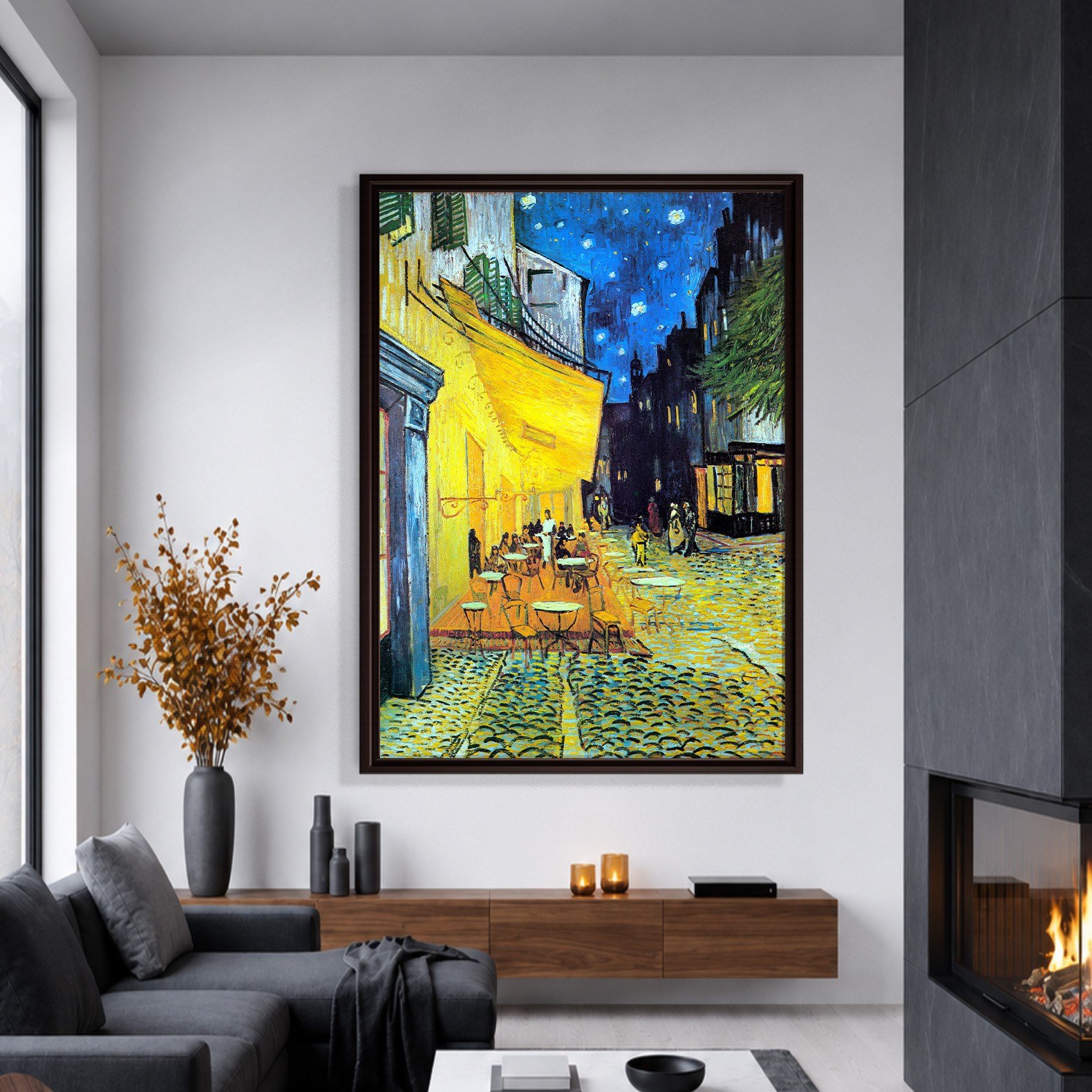 Gece Kafe Terası Kanvas Tablo – Vincent van Gogh Café Terrace at Night Klasik Sanat Eseri