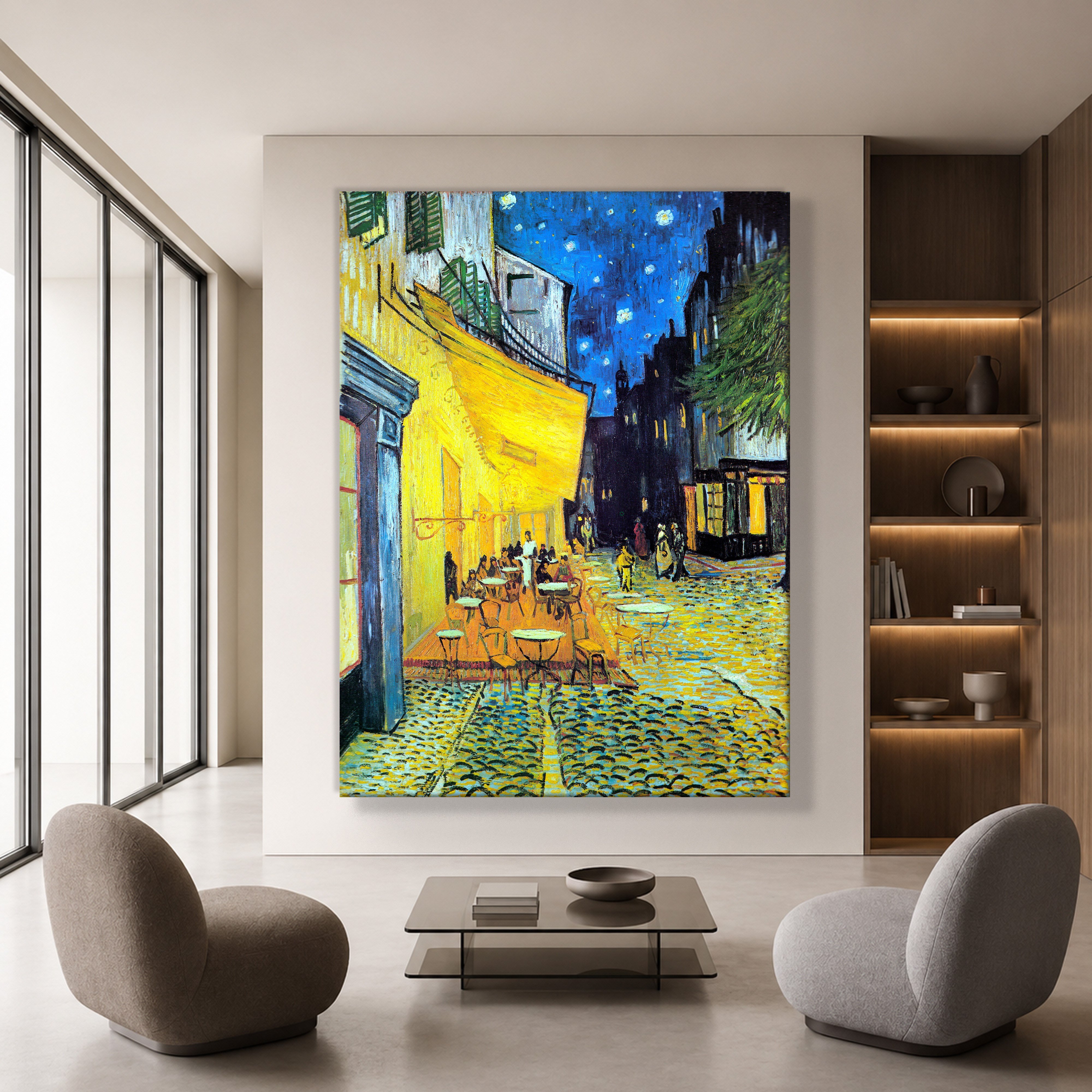 Gece Kafe Terası Kanvas Tablo – Vincent van Gogh Café Terrace at Night Klasik Sanat Eseri