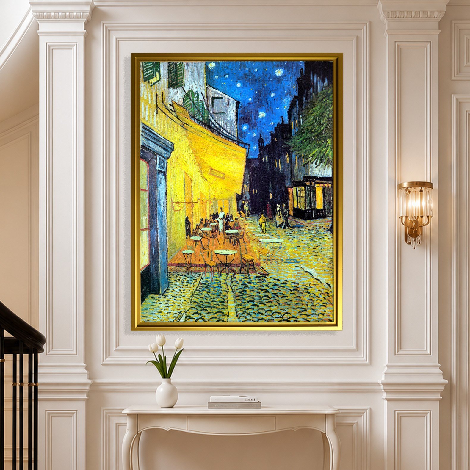 Gece Kafe Terası Kanvas Tablo – Vincent van Gogh Café Terrace at Night Klasik Sanat Eseri