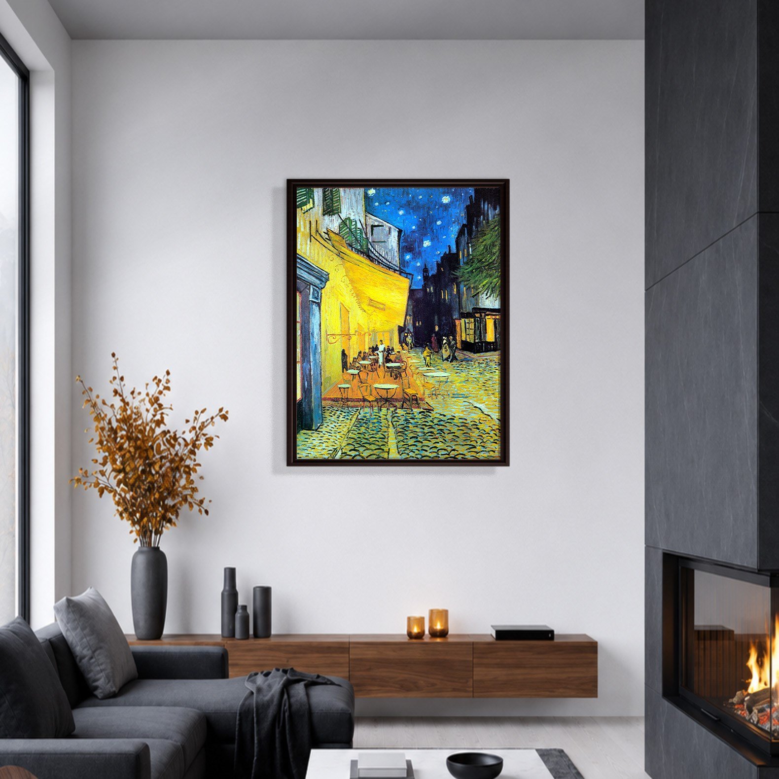 Gece Kafe Terası Kanvas Tablo – Vincent van Gogh Café Terrace at Night Klasik Sanat Eseri