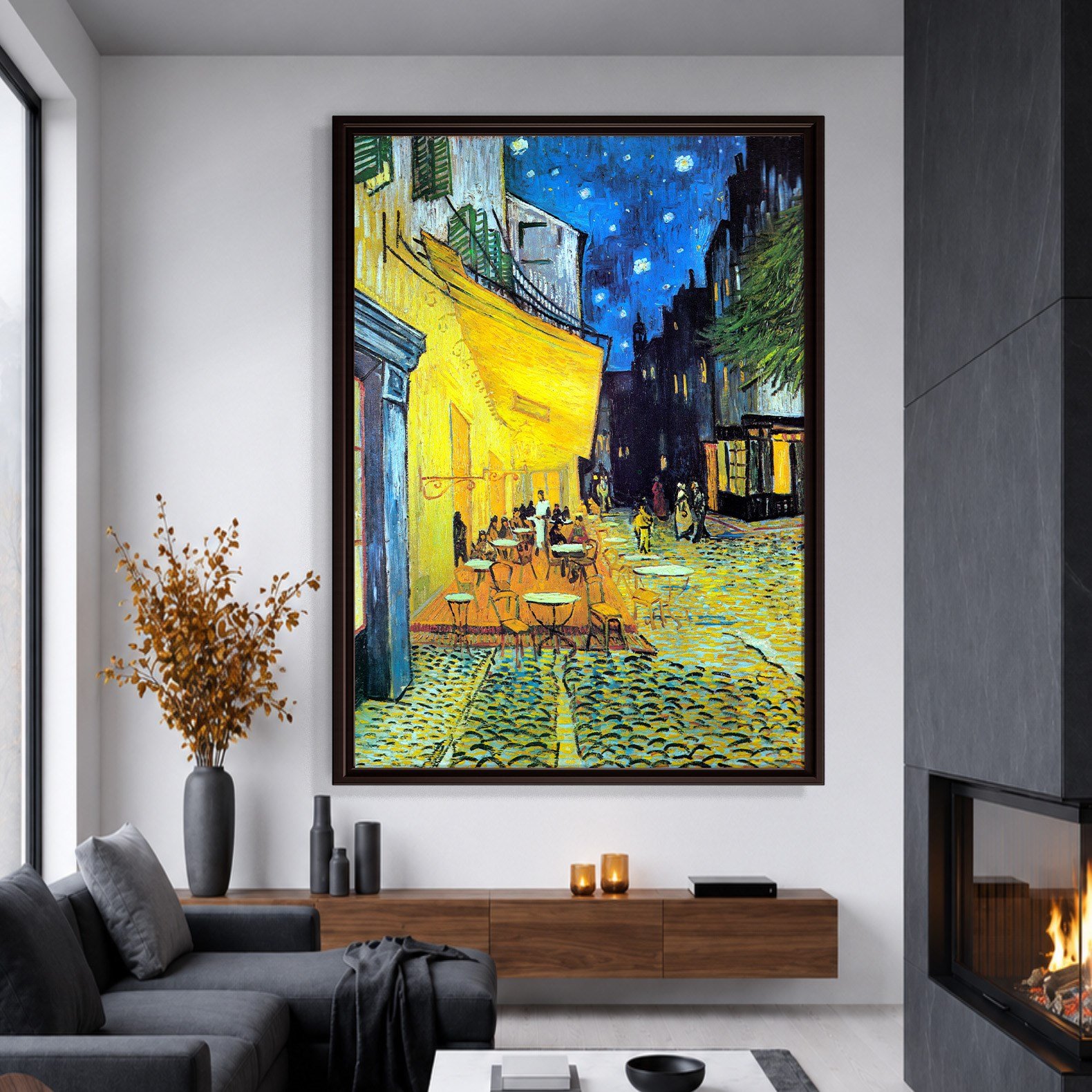 Gece Kafe Terası Kanvas Tablo – Vincent van Gogh Café Terrace at Night Klasik Sanat Eseri