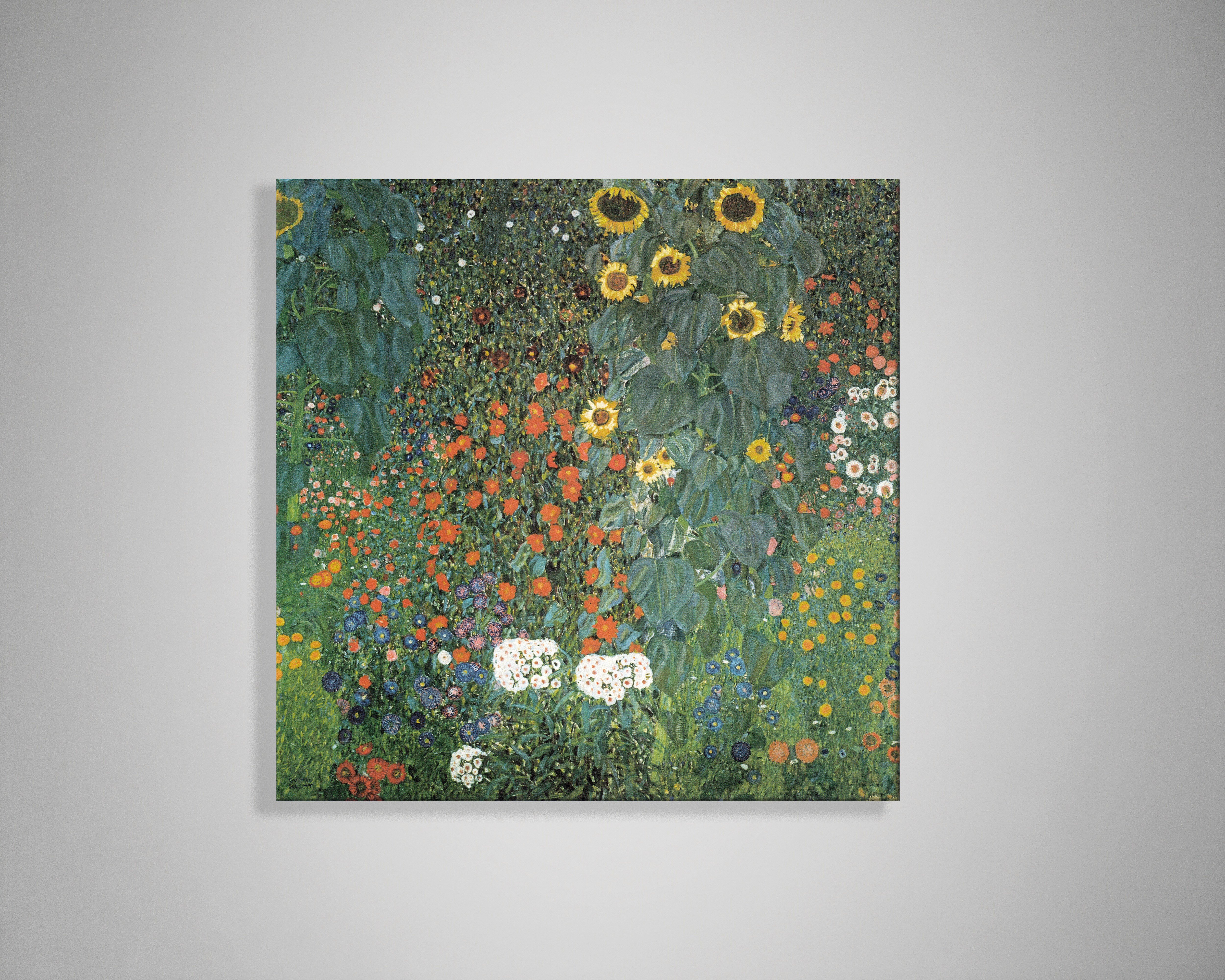 Gustav Klimt Farm Garden with Sunflowers Kanvas Tablo – Ayçiçekli Çiçek Bahçesi