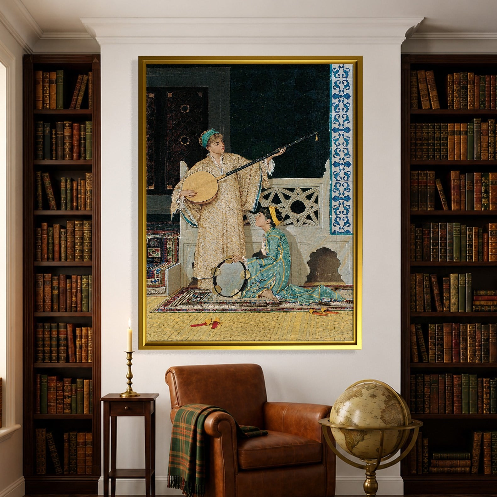 İki Müzisyen Kız Kanvas Tablo – Osman Hamdi Bey Two Musician Girls Klasik Sanat Eseri