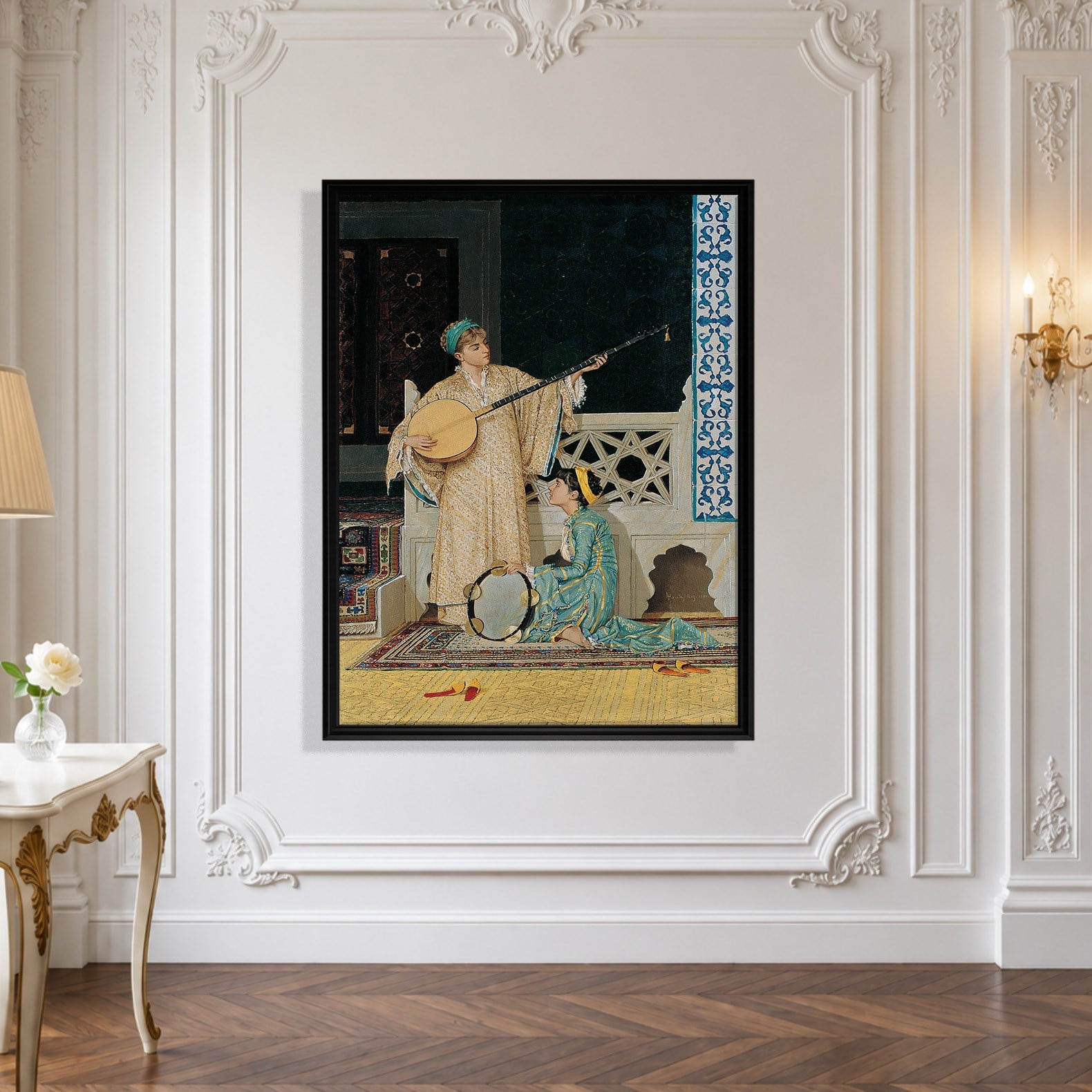 İki Müzisyen Kız Kanvas Tablo – Osman Hamdi Bey Two Musician Girls Klasik Sanat Eseri