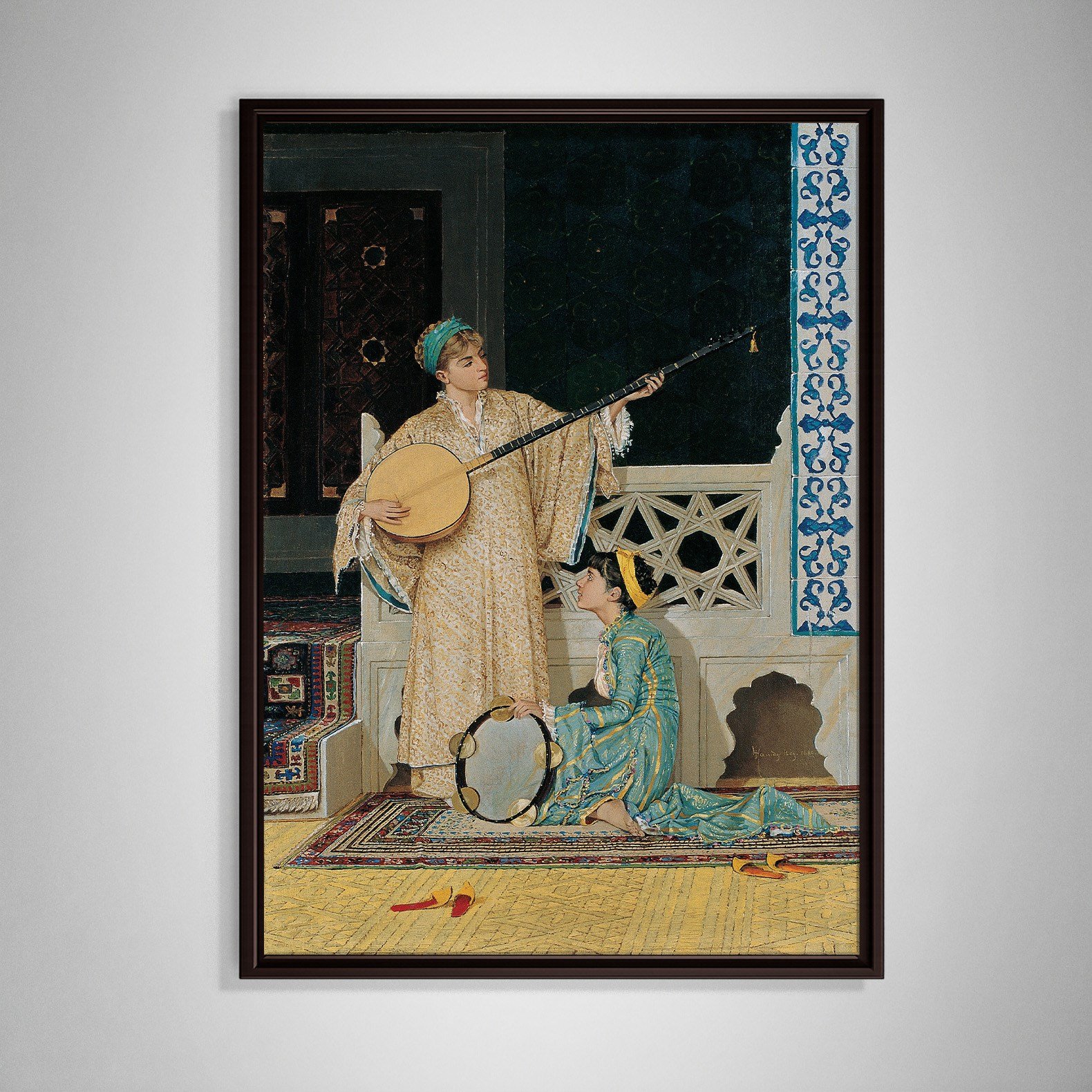 İki Müzisyen Kız Kanvas Tablo – Osman Hamdi Bey Two Musician Girls Klasik Sanat Eseri