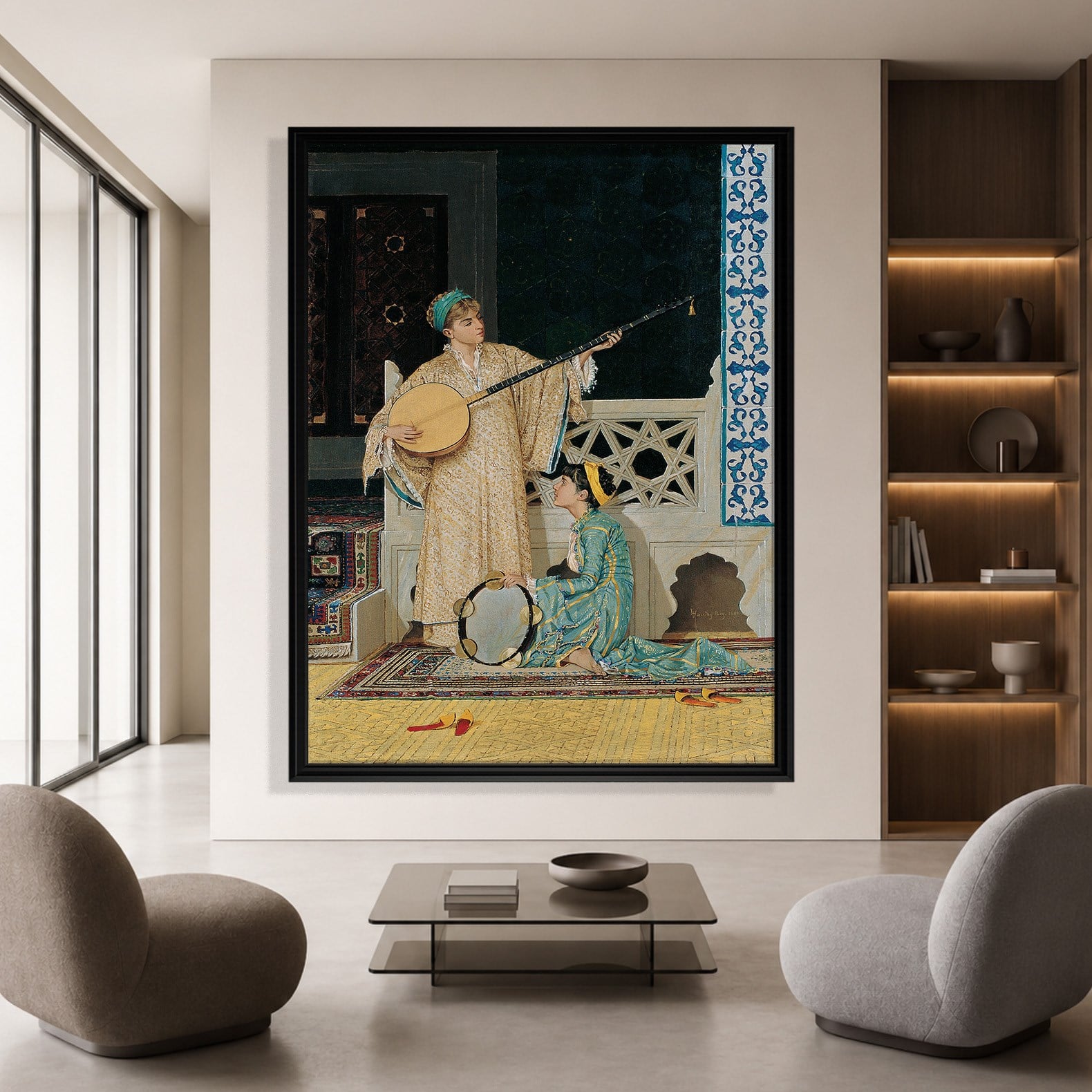 İki Müzisyen Kız Kanvas Tablo – Osman Hamdi Bey Two Musician Girls Klasik Sanat Eseri