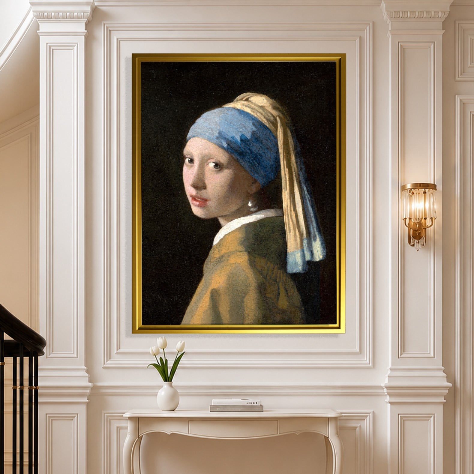 İnci Küpeli Kız Kanvas Tablo – Johannes Vermeer Girl with a Pearl Earring Klasik Sanat Eseri