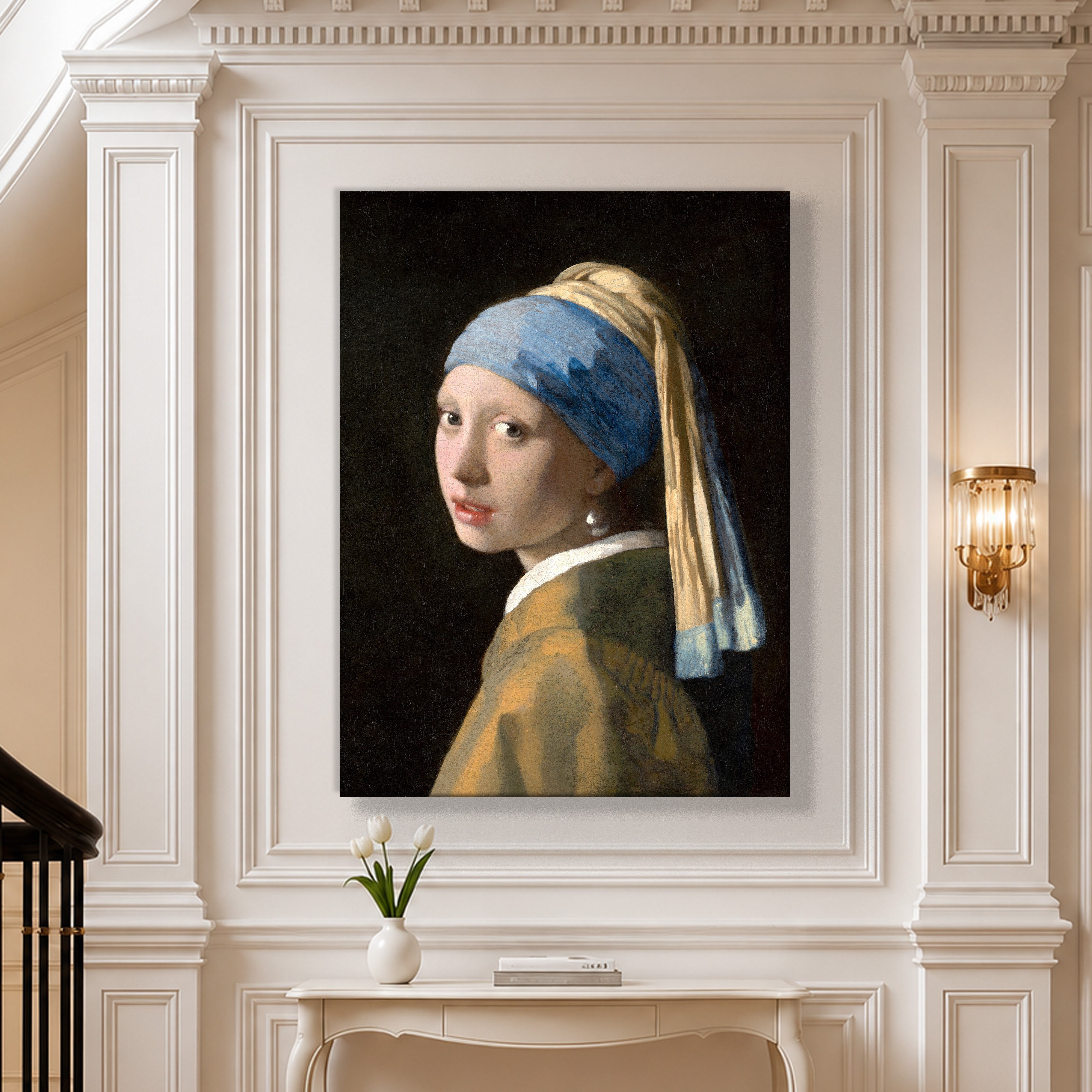 İnci Küpeli Kız Kanvas Tablo – Johannes Vermeer Girl with a Pearl Earring Klasik Sanat Eseri