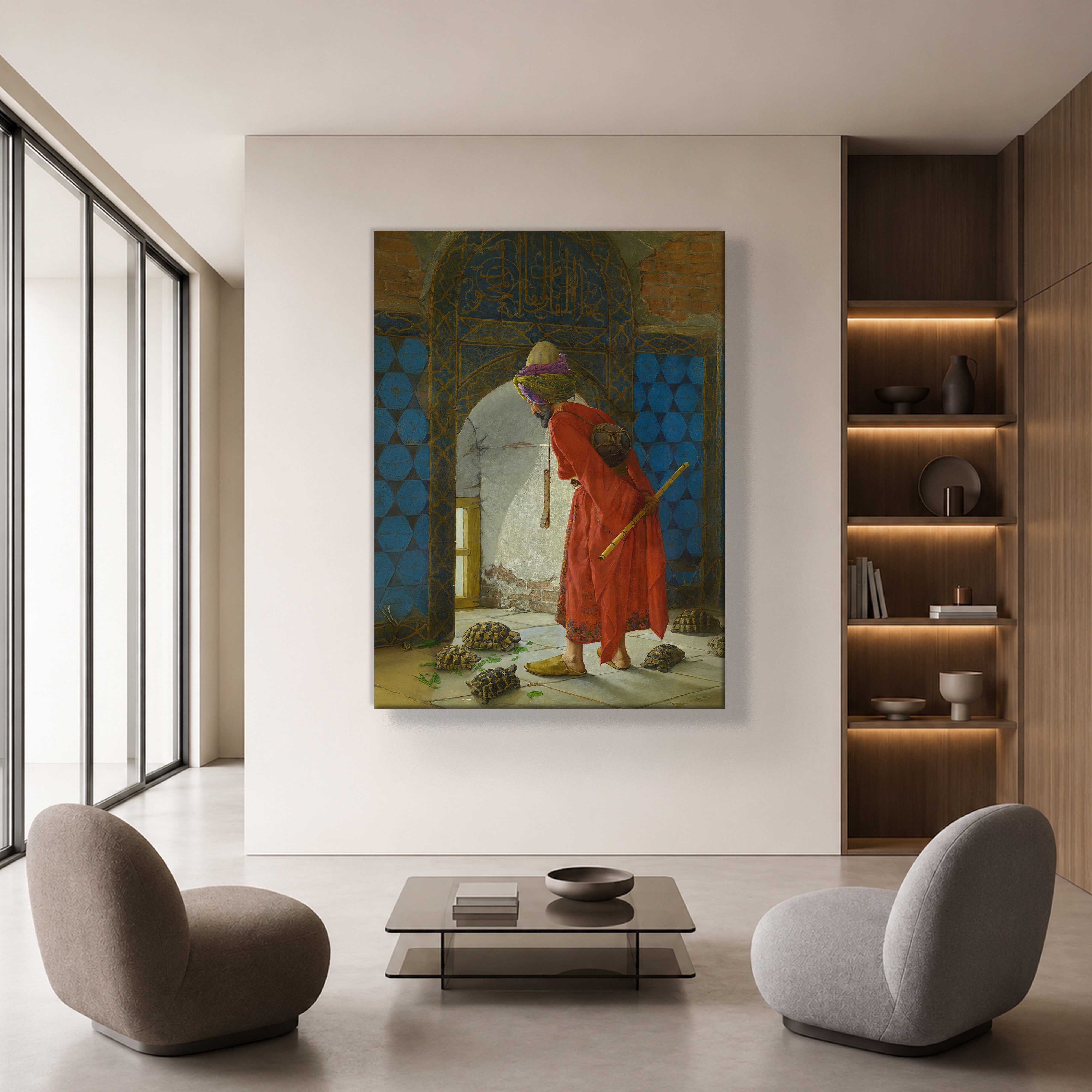 Kaplumbağa Terbiyecisi Kanvas Tablo – Osman Hamdi Bey Klasik Sanat Eseri