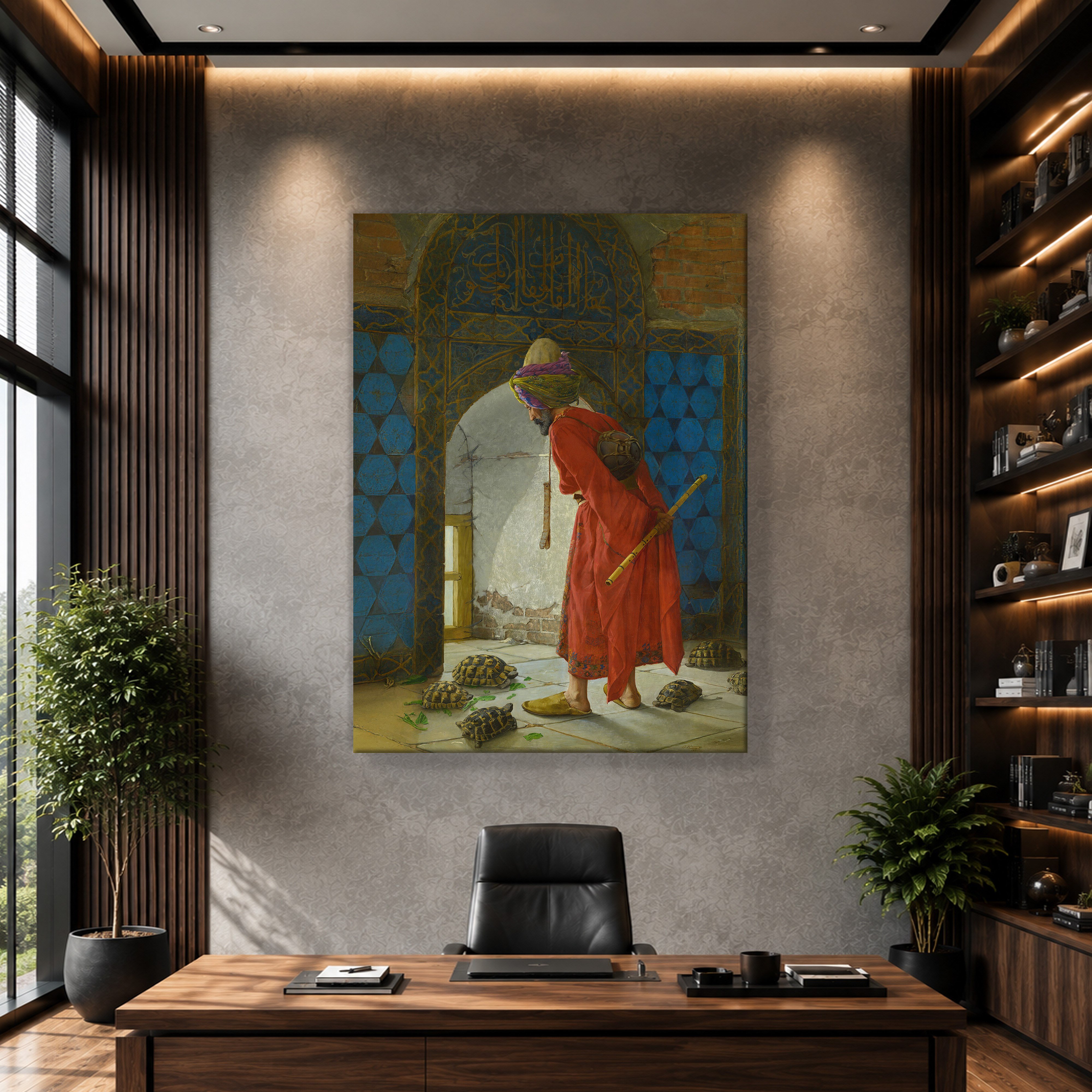 Kaplumbağa Terbiyecisi Kanvas Tablo – Osman Hamdi Bey Klasik Sanat Eseri