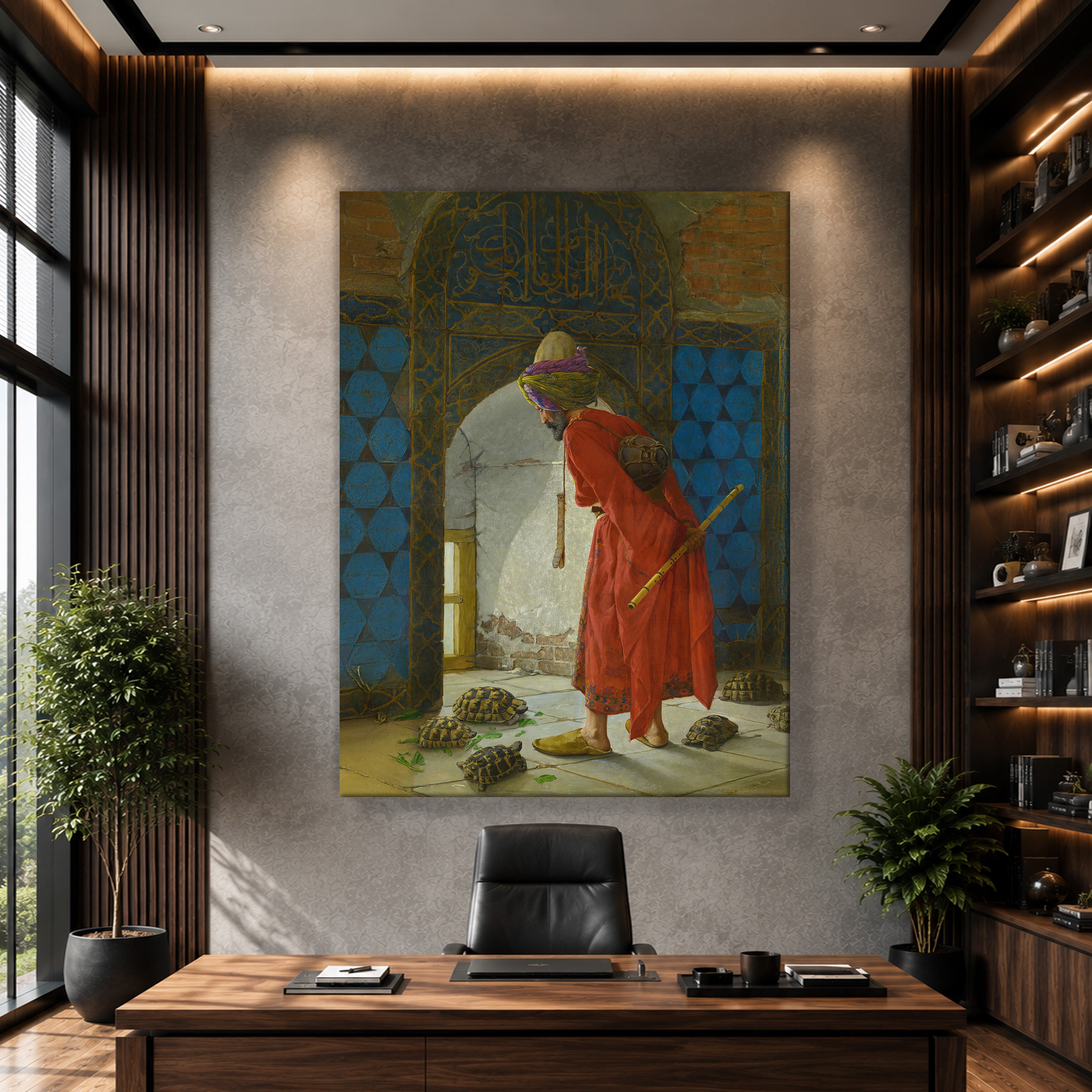 Kaplumbağa Terbiyecisi Kanvas Tablo – Osman Hamdi Bey Klasik Sanat Eseri