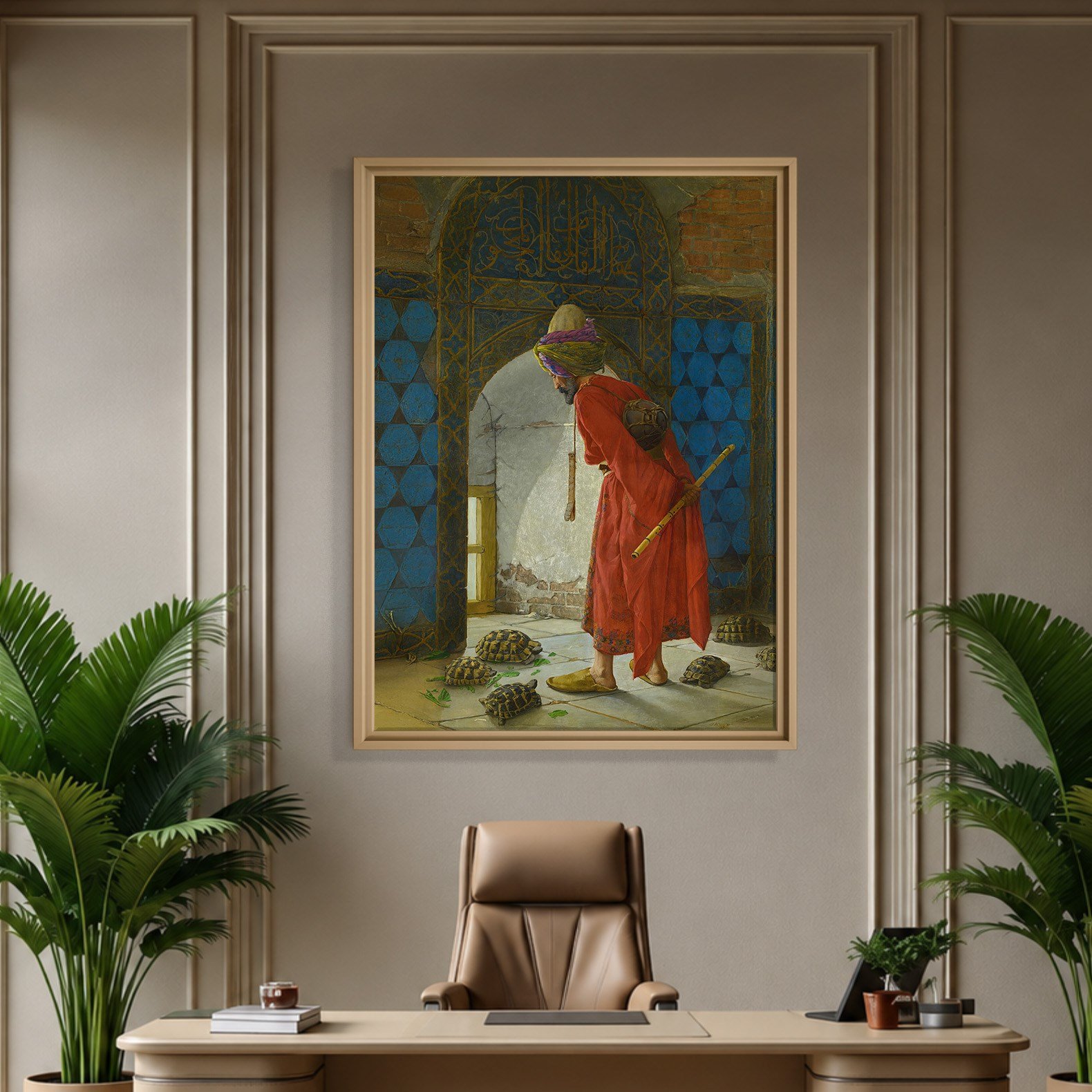 Kaplumbağa Terbiyecisi Kanvas Tablo – Osman Hamdi Bey Klasik Sanat Eseri