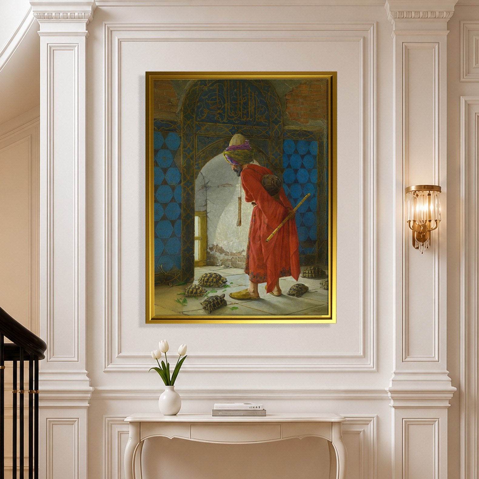Kaplumbağa Terbiyecisi Kanvas Tablo – Osman Hamdi Bey Klasik Sanat Eseri