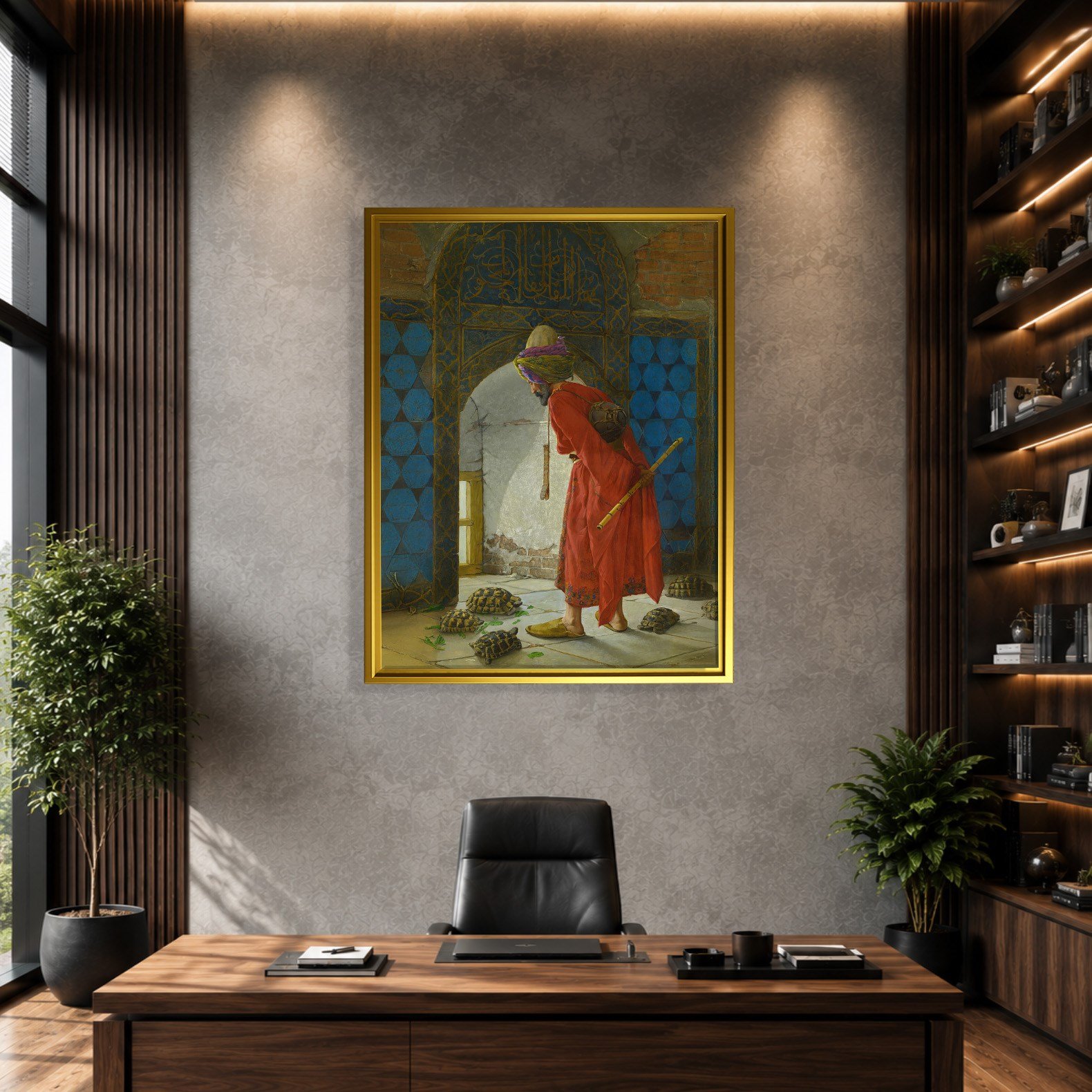 Kaplumbağa Terbiyecisi Kanvas Tablo – Osman Hamdi Bey Klasik Sanat Eseri