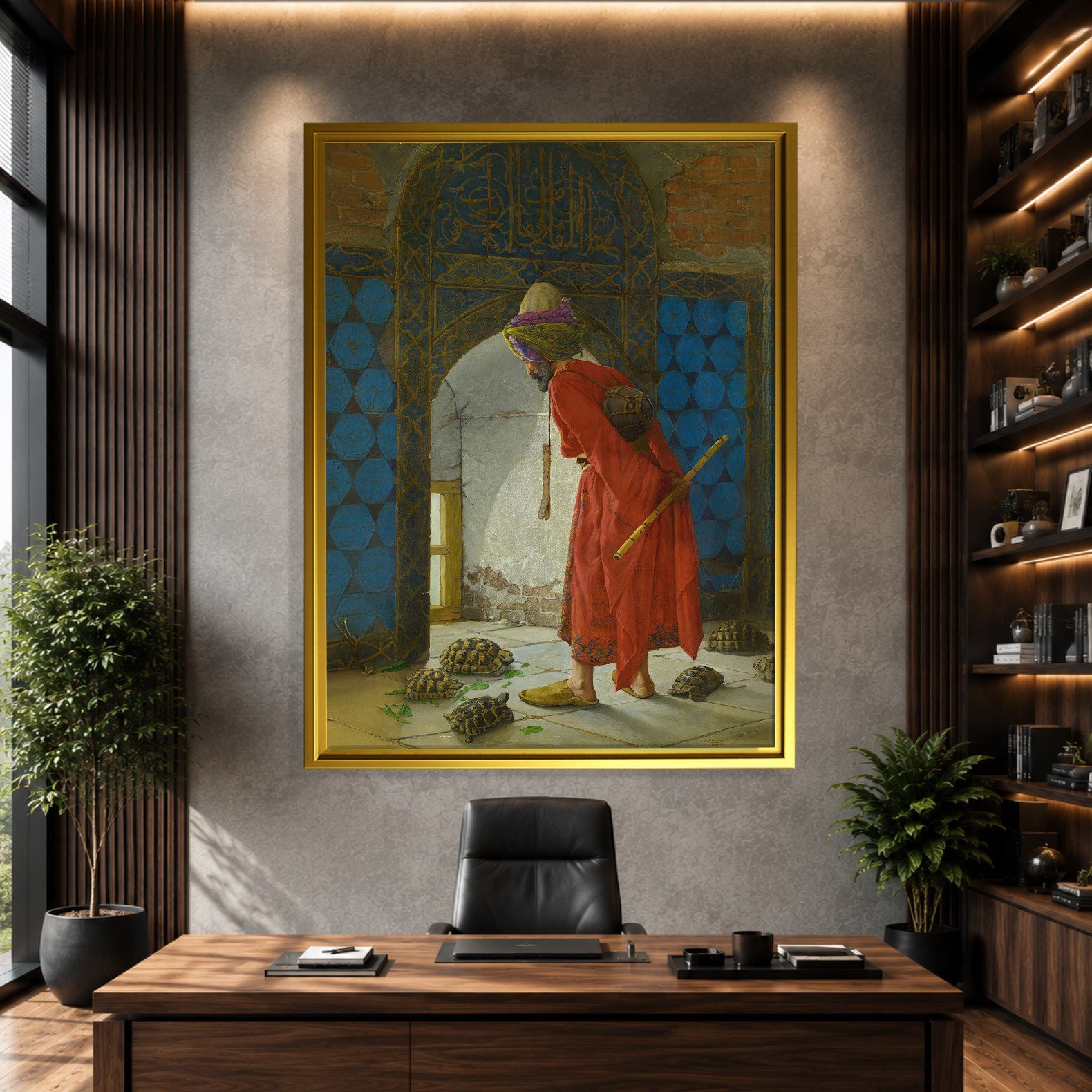 Kaplumbağa Terbiyecisi Kanvas Tablo – Osman Hamdi Bey Klasik Sanat Eseri