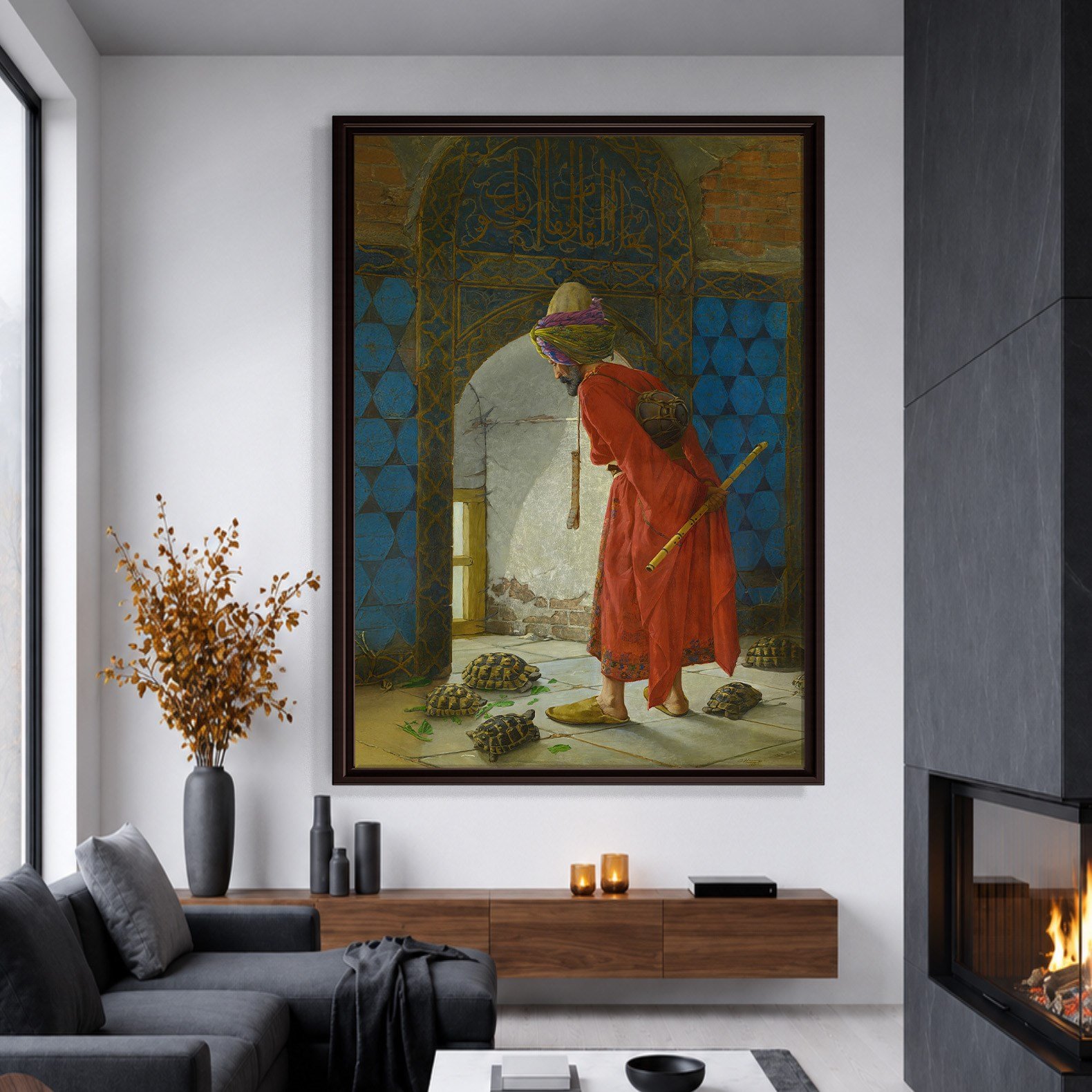Kaplumbağa Terbiyecisi Kanvas Tablo – Osman Hamdi Bey Klasik Sanat Eseri