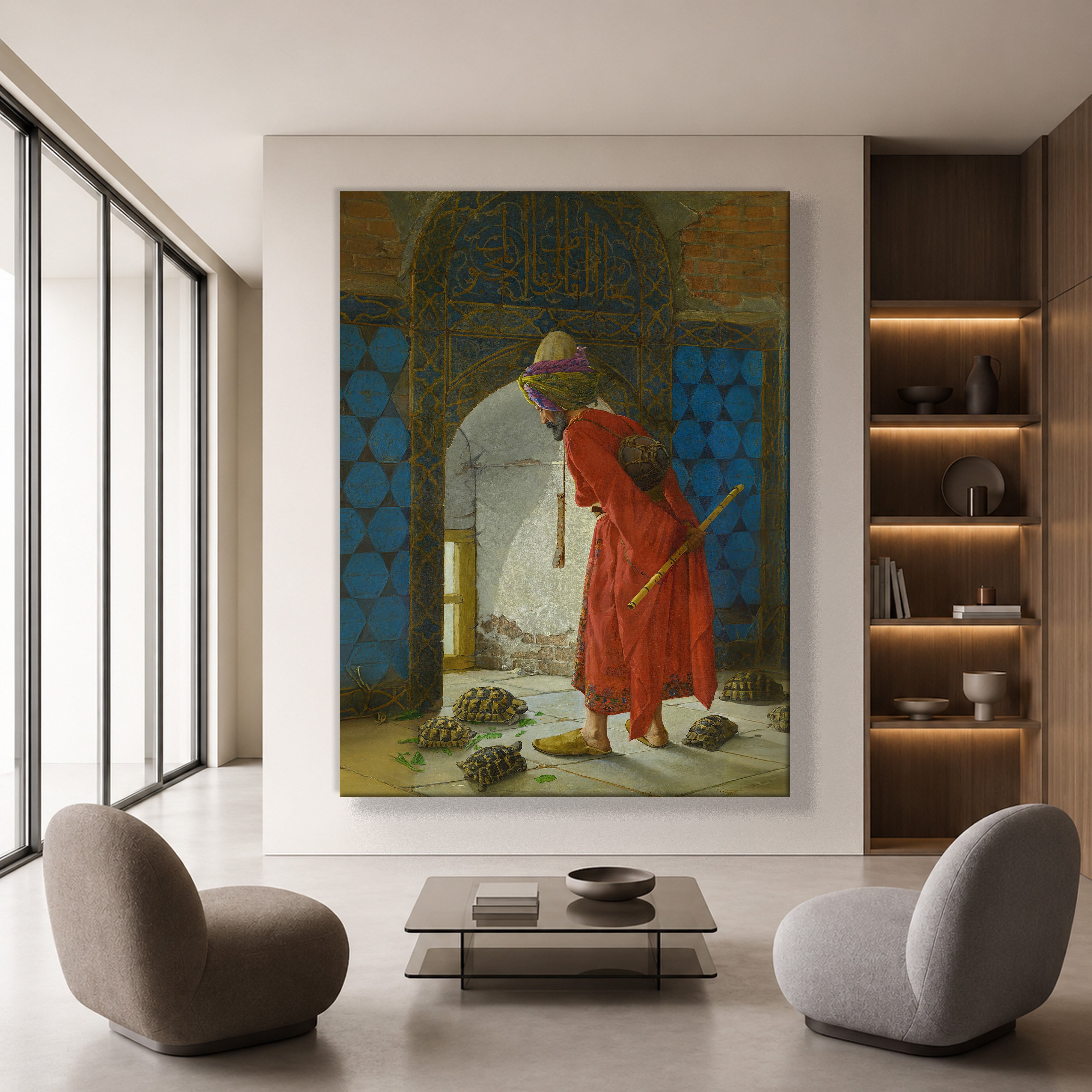 Kaplumbağa Terbiyecisi Kanvas Tablo – Osman Hamdi Bey Klasik Sanat Eseri