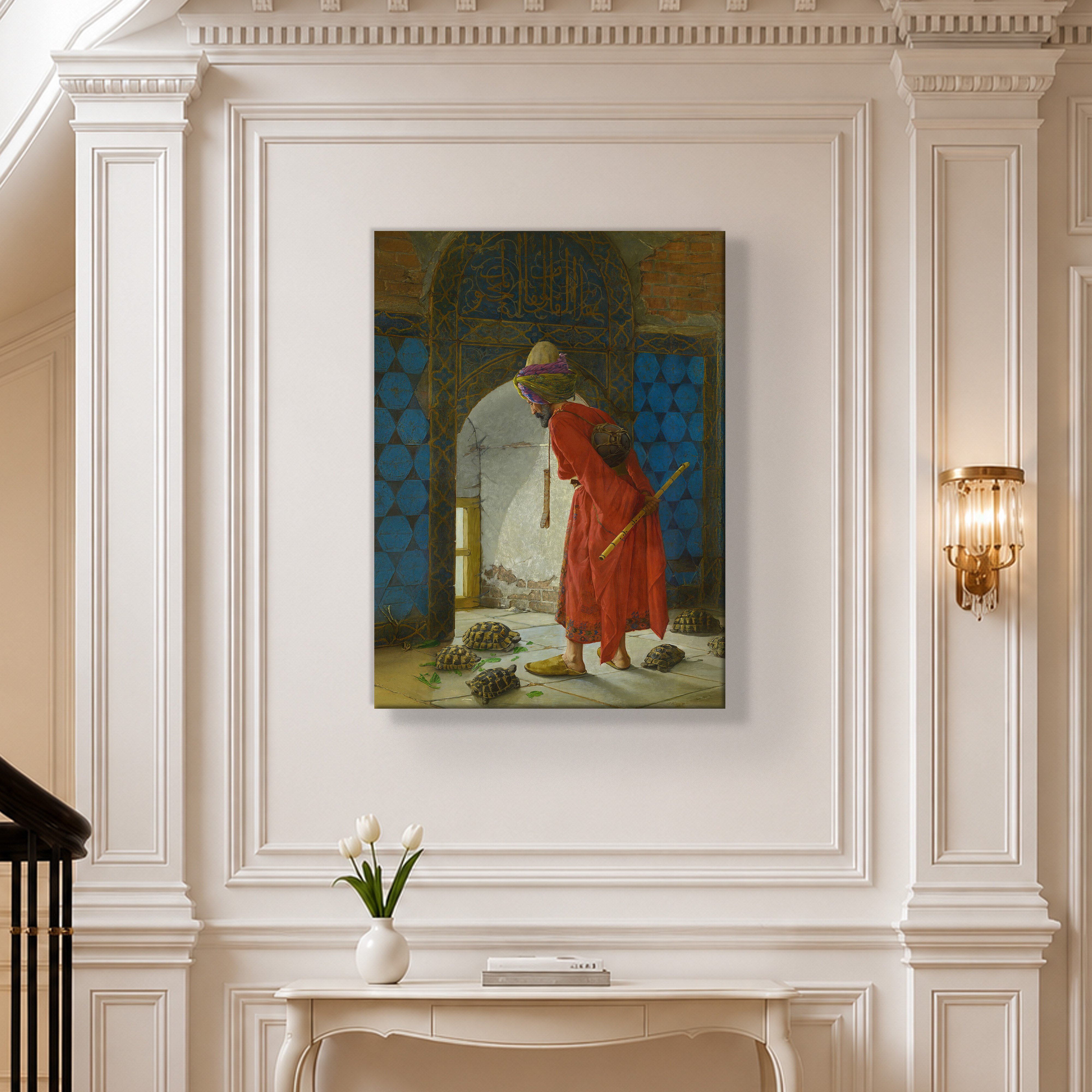 Kaplumbağa Terbiyecisi Kanvas Tablo – Osman Hamdi Bey Klasik Sanat Eseri