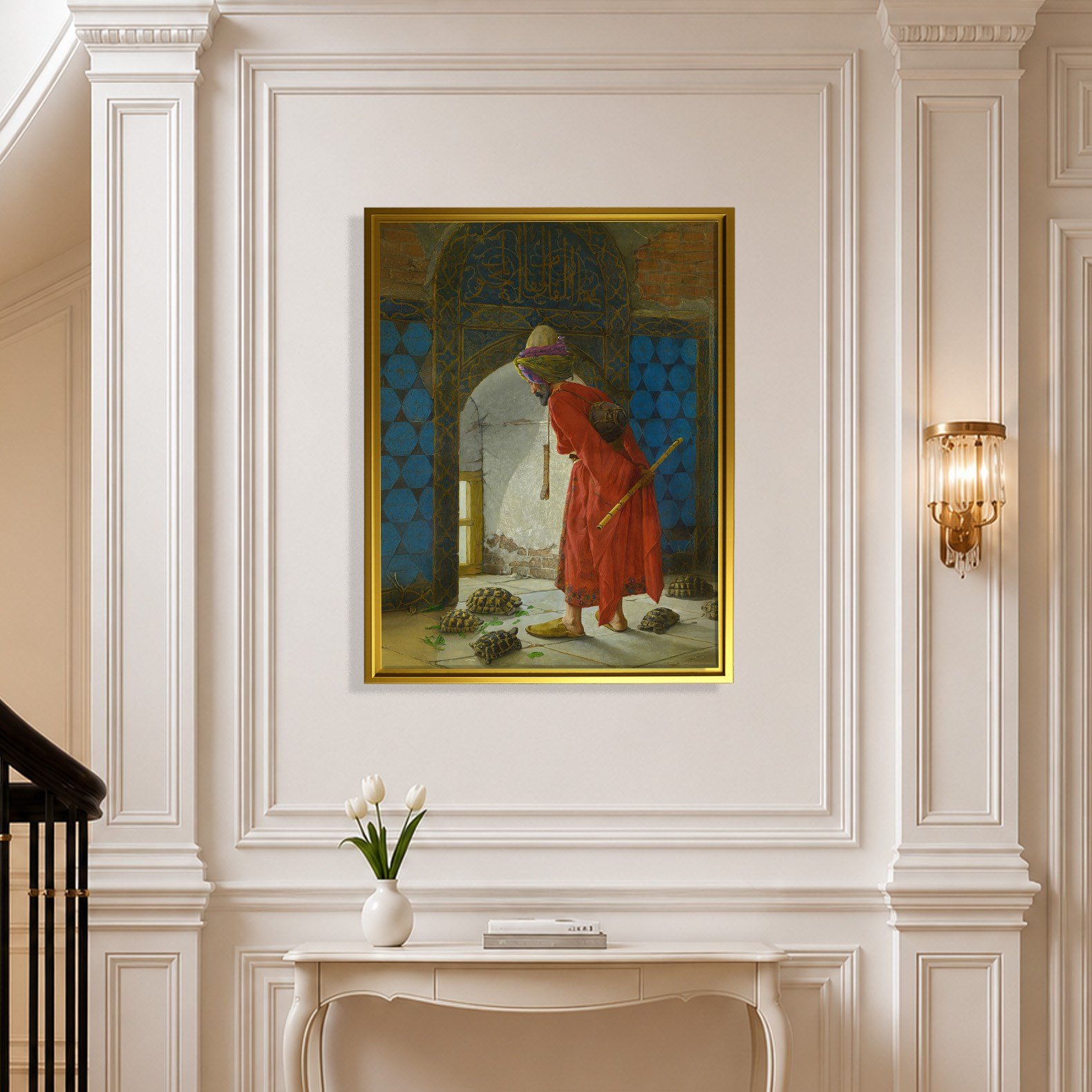 Kaplumbağa Terbiyecisi Kanvas Tablo – Osman Hamdi Bey Klasik Sanat Eseri