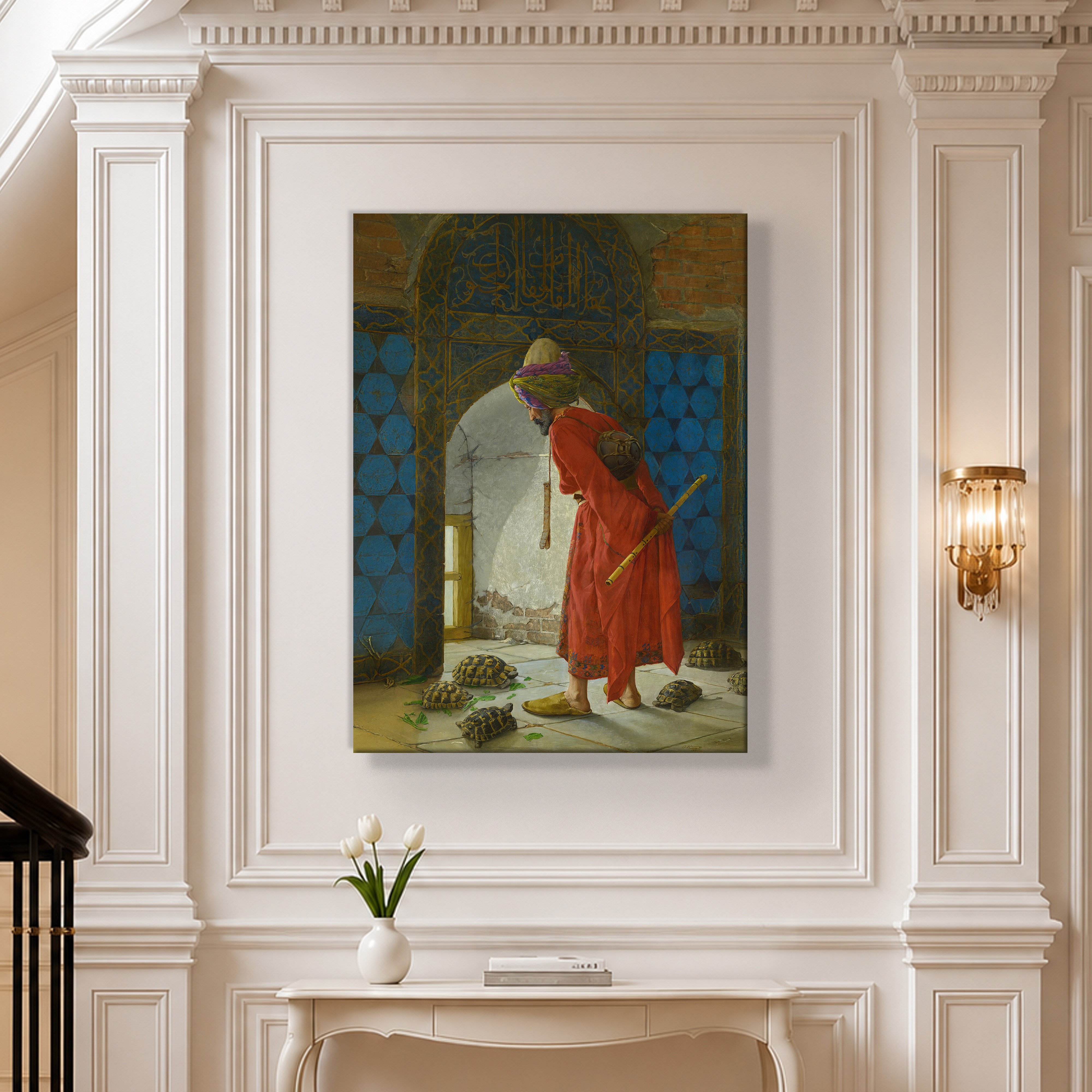 Kaplumbağa Terbiyecisi Kanvas Tablo – Osman Hamdi Bey Klasik Sanat Eseri