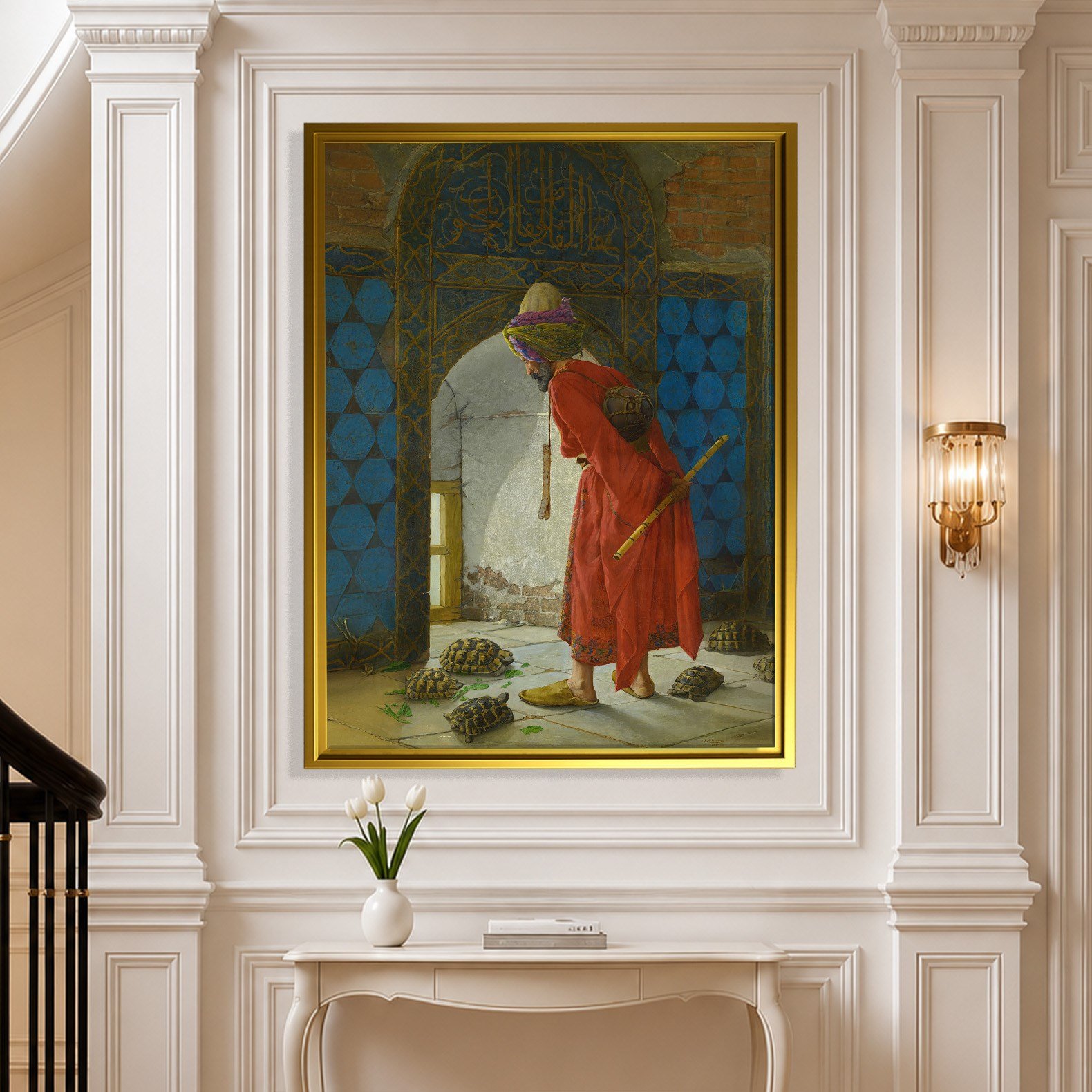 Kaplumbağa Terbiyecisi Kanvas Tablo – Osman Hamdi Bey Klasik Sanat Eseri