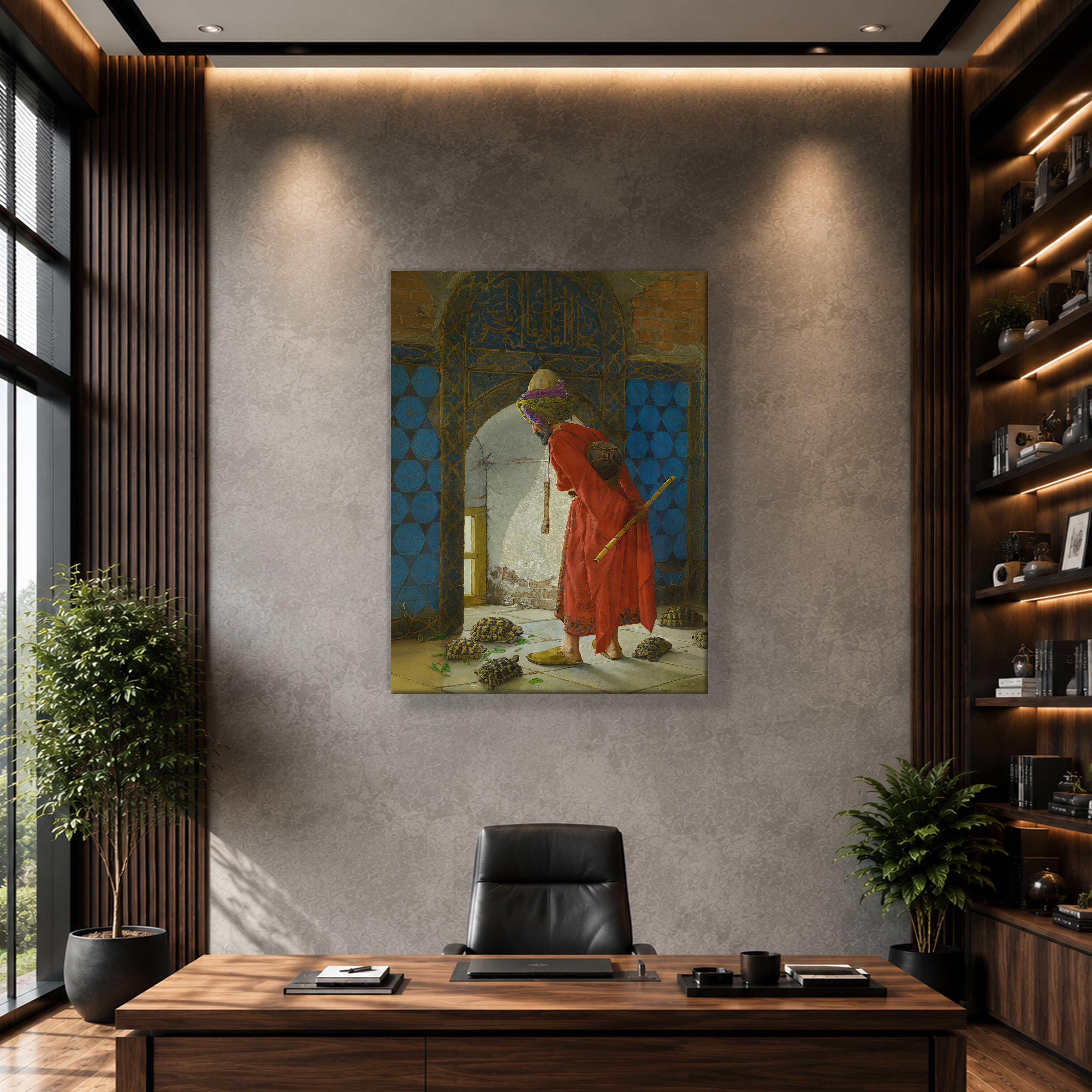 Kaplumbağa Terbiyecisi Kanvas Tablo – Osman Hamdi Bey Klasik Sanat Eseri