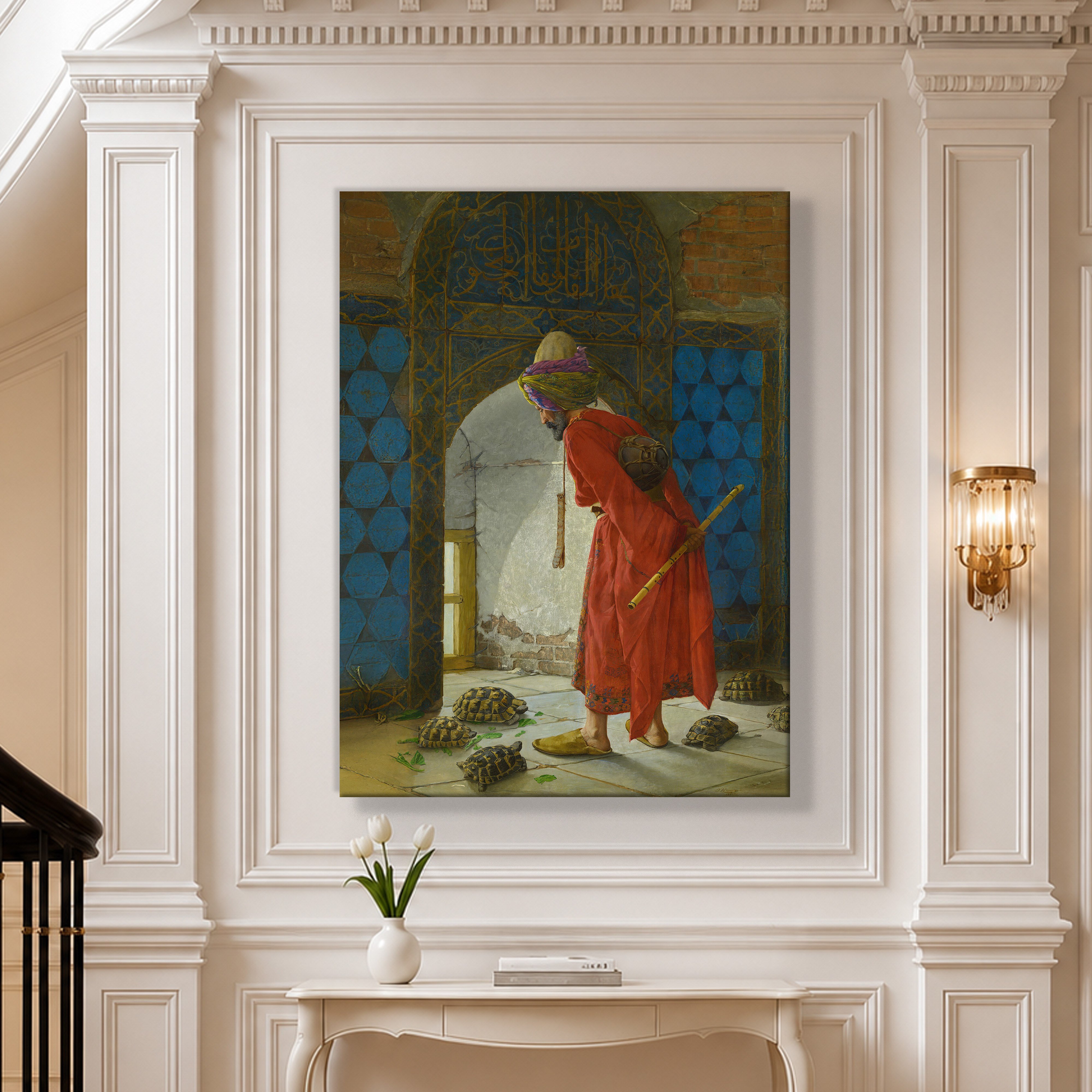 Kaplumbağa Terbiyecisi Kanvas Tablo – Osman Hamdi Bey Klasik Sanat Eseri