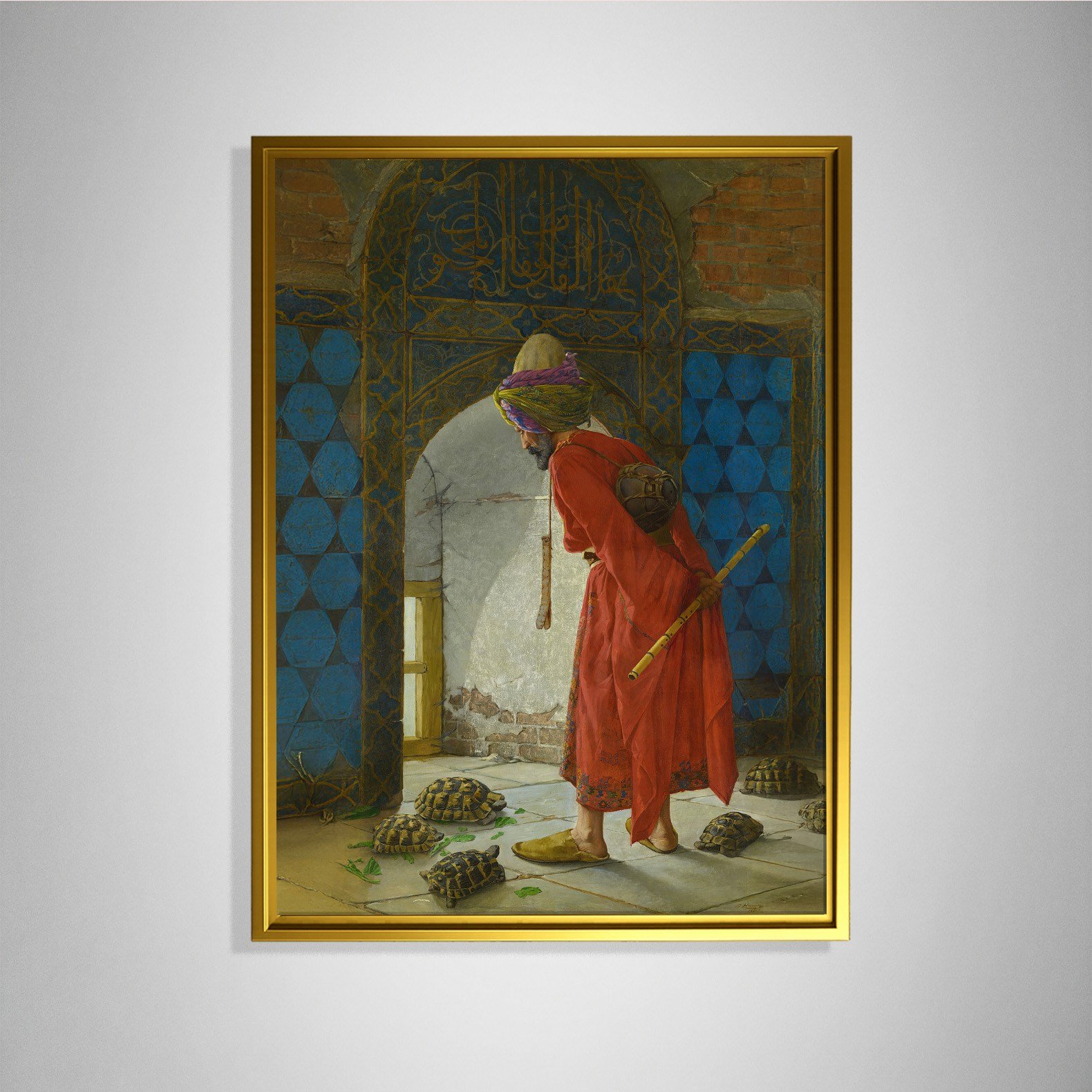 Kaplumbağa Terbiyecisi Kanvas Tablo – Osman Hamdi Bey Klasik Sanat Eseri