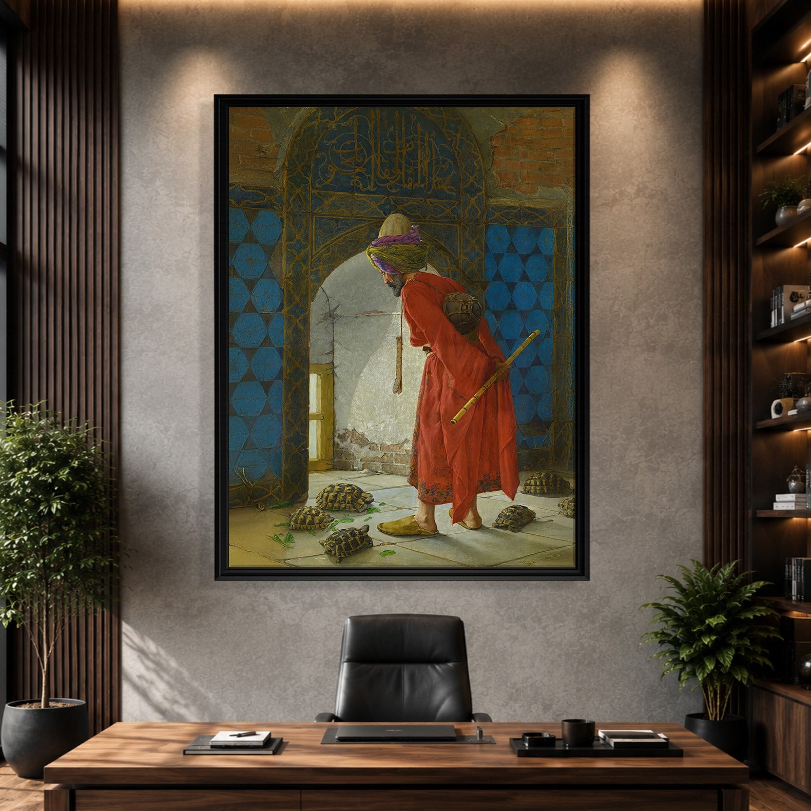 Kaplumbağa Terbiyecisi Kanvas Tablo – Osman Hamdi Bey Klasik Sanat Eseri
