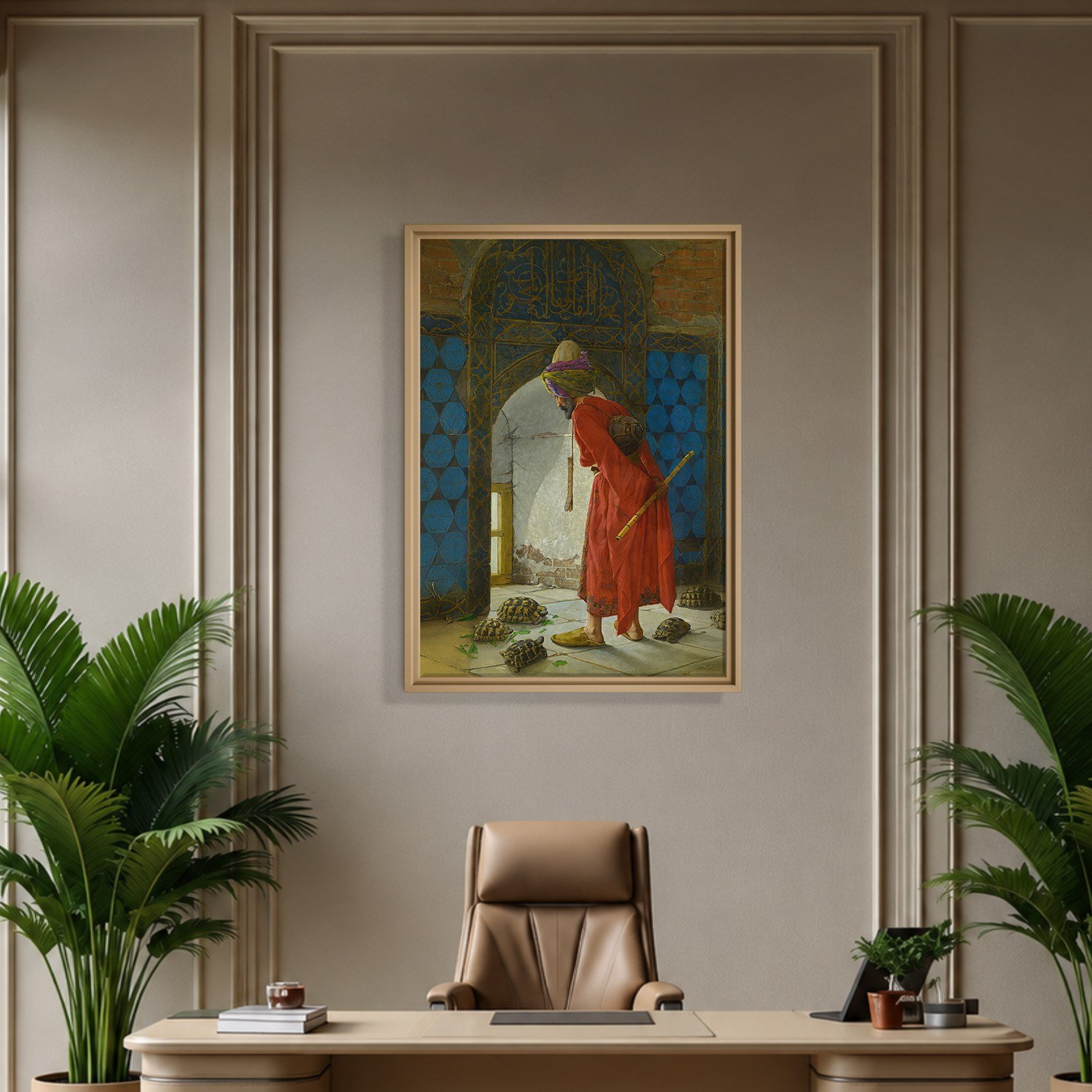 Kaplumbağa Terbiyecisi Kanvas Tablo – Osman Hamdi Bey Klasik Sanat Eseri