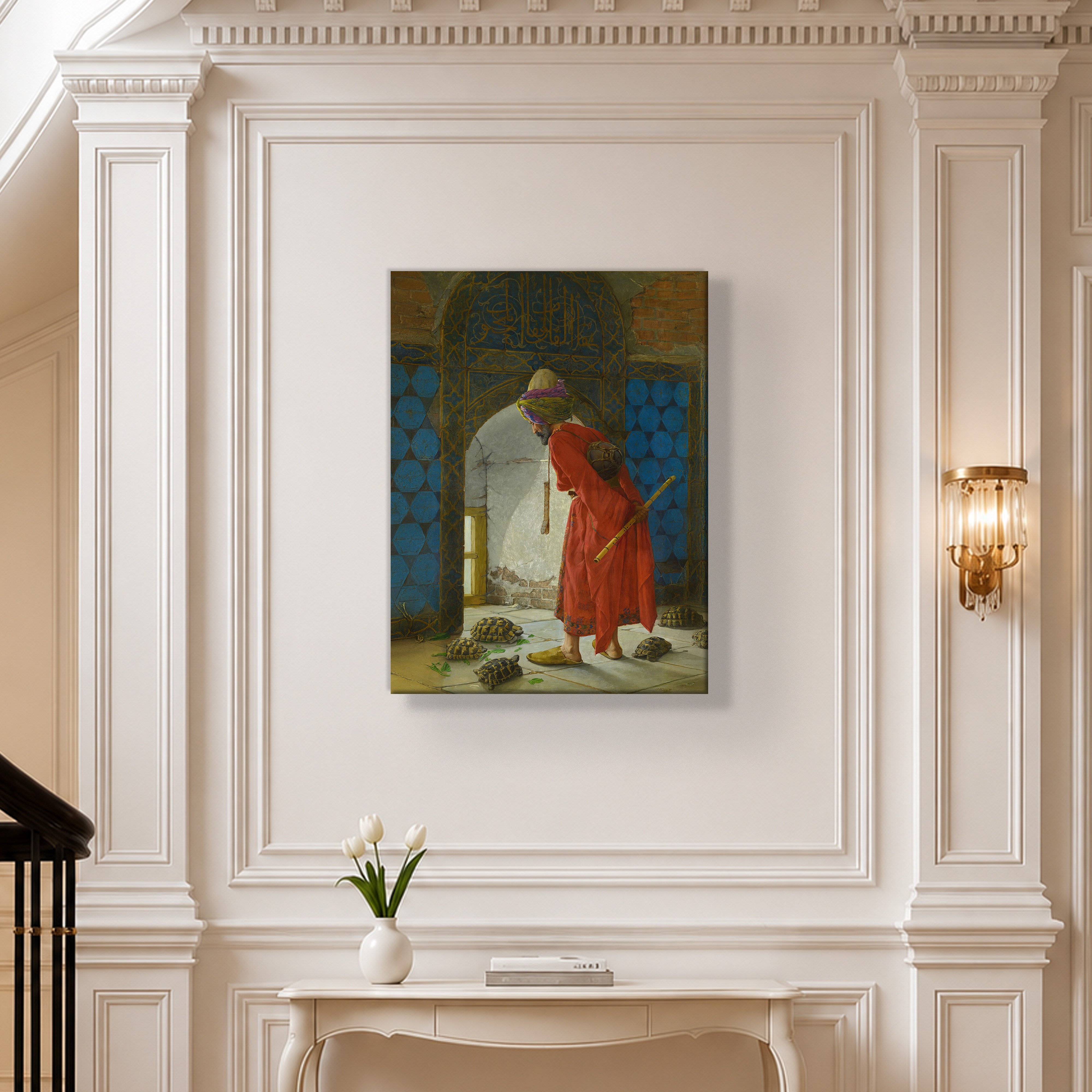 Kaplumbağa Terbiyecisi Kanvas Tablo – Osman Hamdi Bey Klasik Sanat Eseri