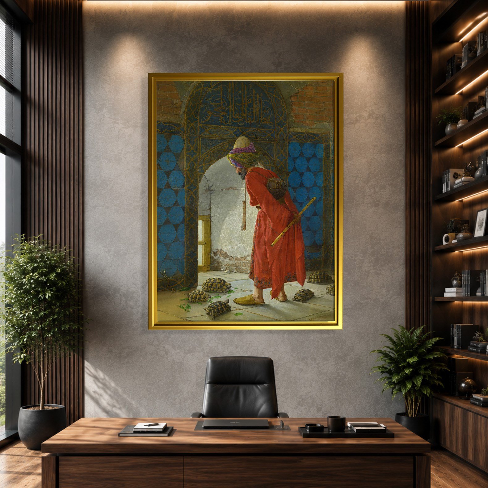 Kaplumbağa Terbiyecisi Kanvas Tablo – Osman Hamdi Bey Klasik Sanat Eseri