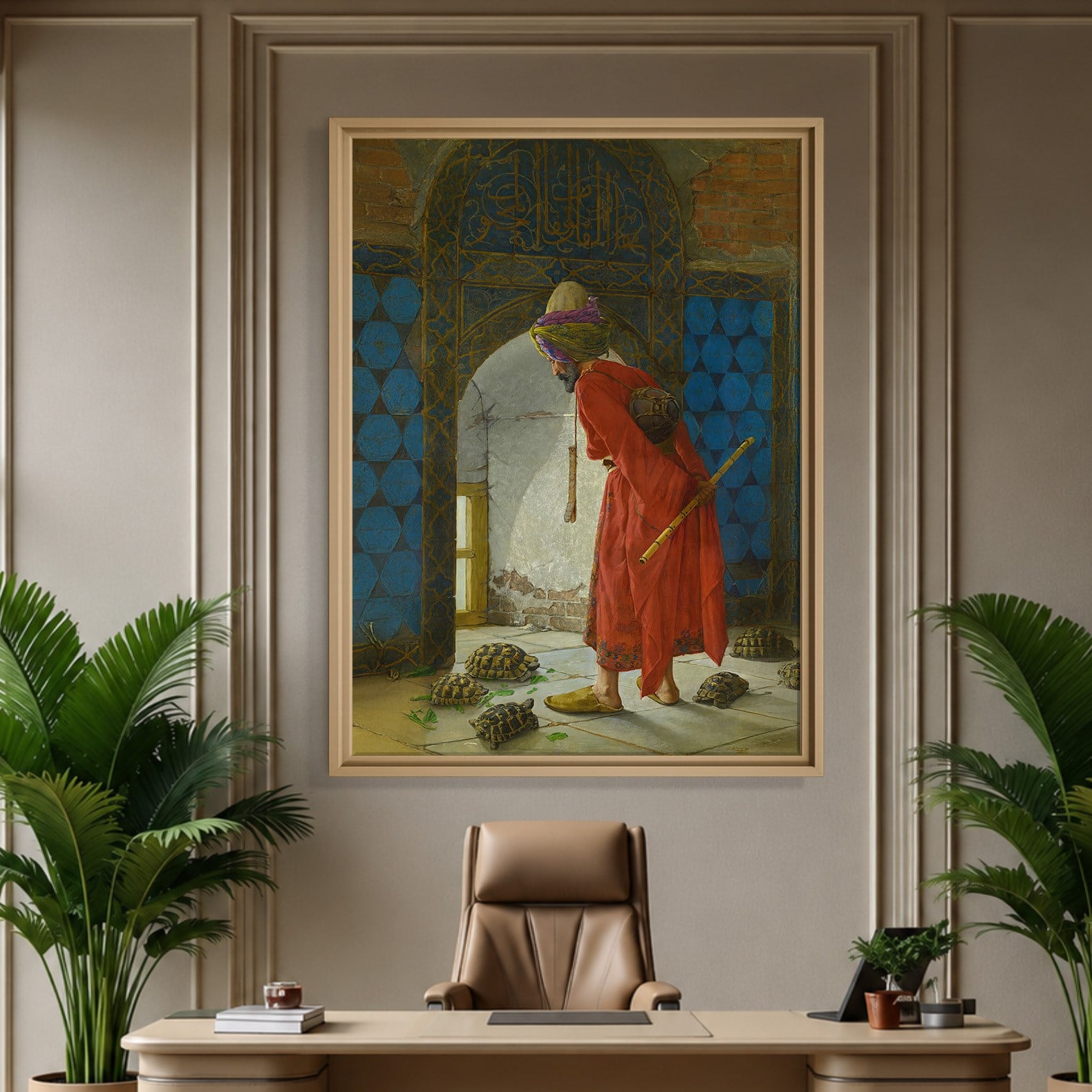 Kaplumbağa Terbiyecisi Kanvas Tablo – Osman Hamdi Bey Klasik Sanat Eseri