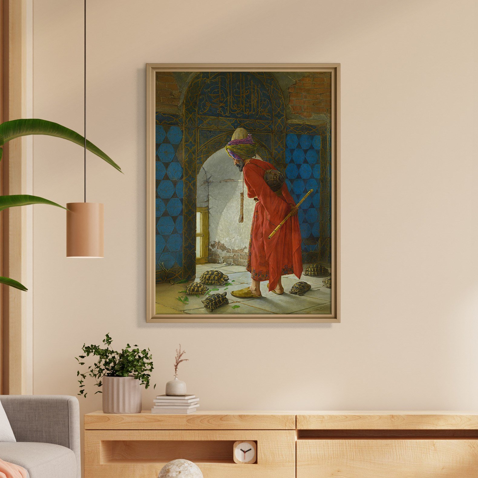 Kaplumbağa Terbiyecisi Kanvas Tablo – Osman Hamdi Bey Klasik Sanat Eseri