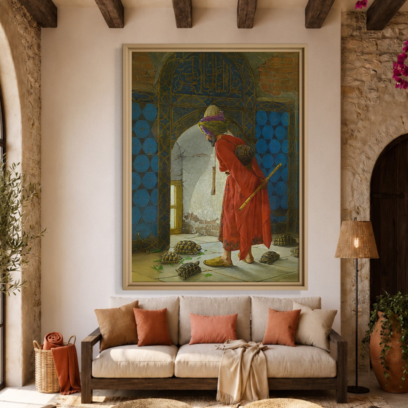 Kaplumbağa Terbiyecisi Kanvas Tablo – Osman Hamdi Bey Klasik Sanat Eseri