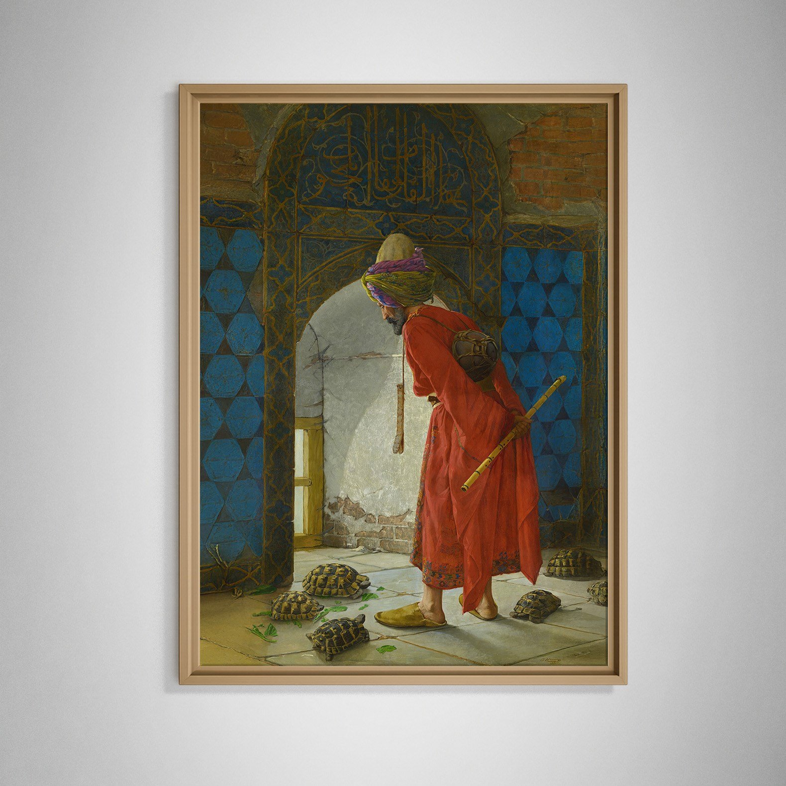 Kaplumbağa Terbiyecisi Kanvas Tablo – Osman Hamdi Bey Klasik Sanat Eseri
