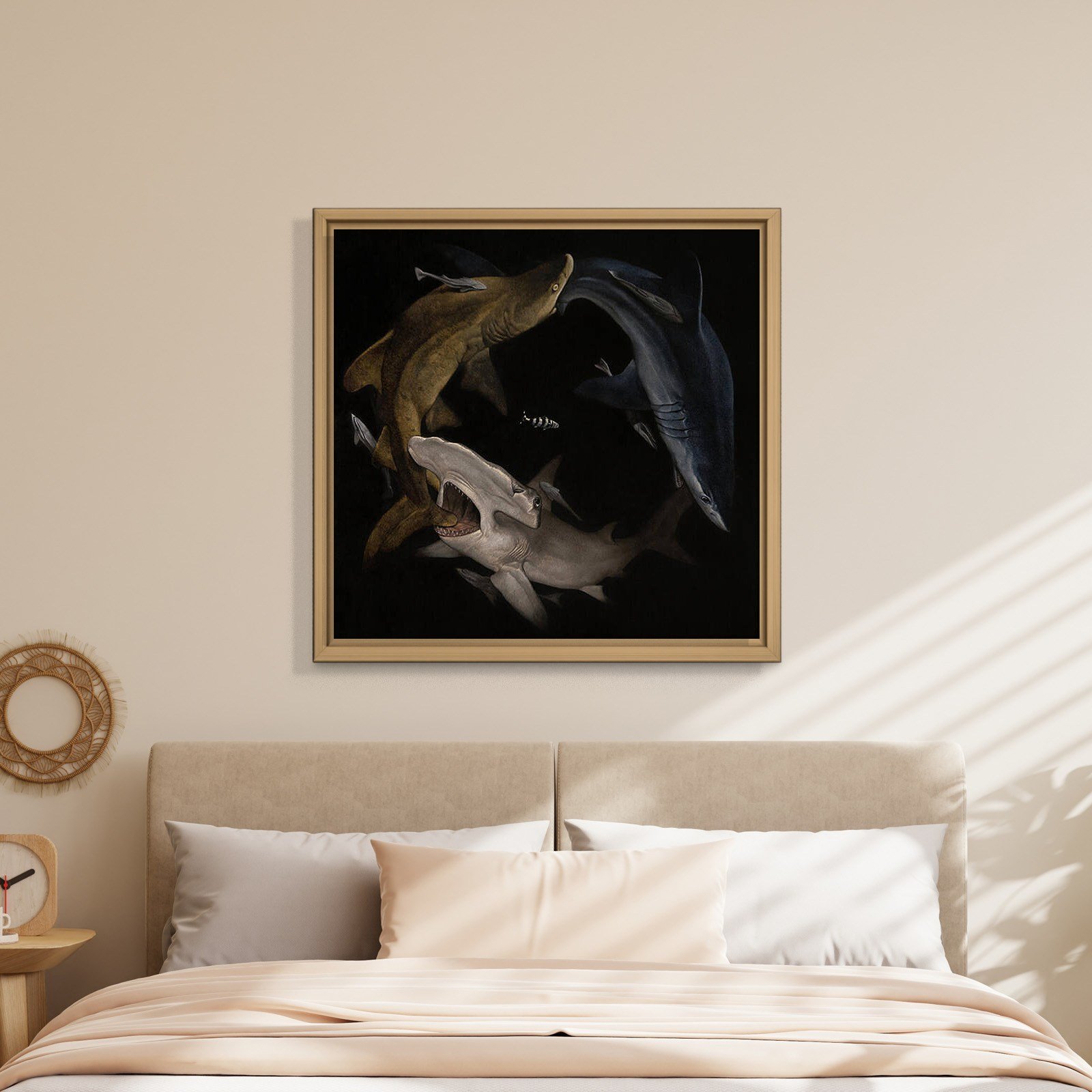 Köpek balıkları – Konstantin Korobov-Derin Okyanus Kanvas Tablo