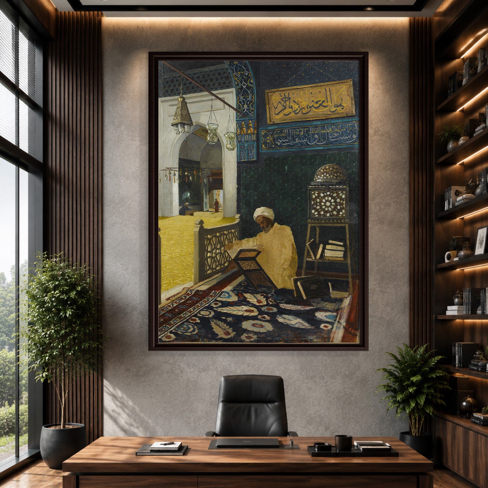 Kur'an Tilaveti Kanvas Tablo – Osman Hamdi Bey Reciting the Quran Klasik Sanat Eseri