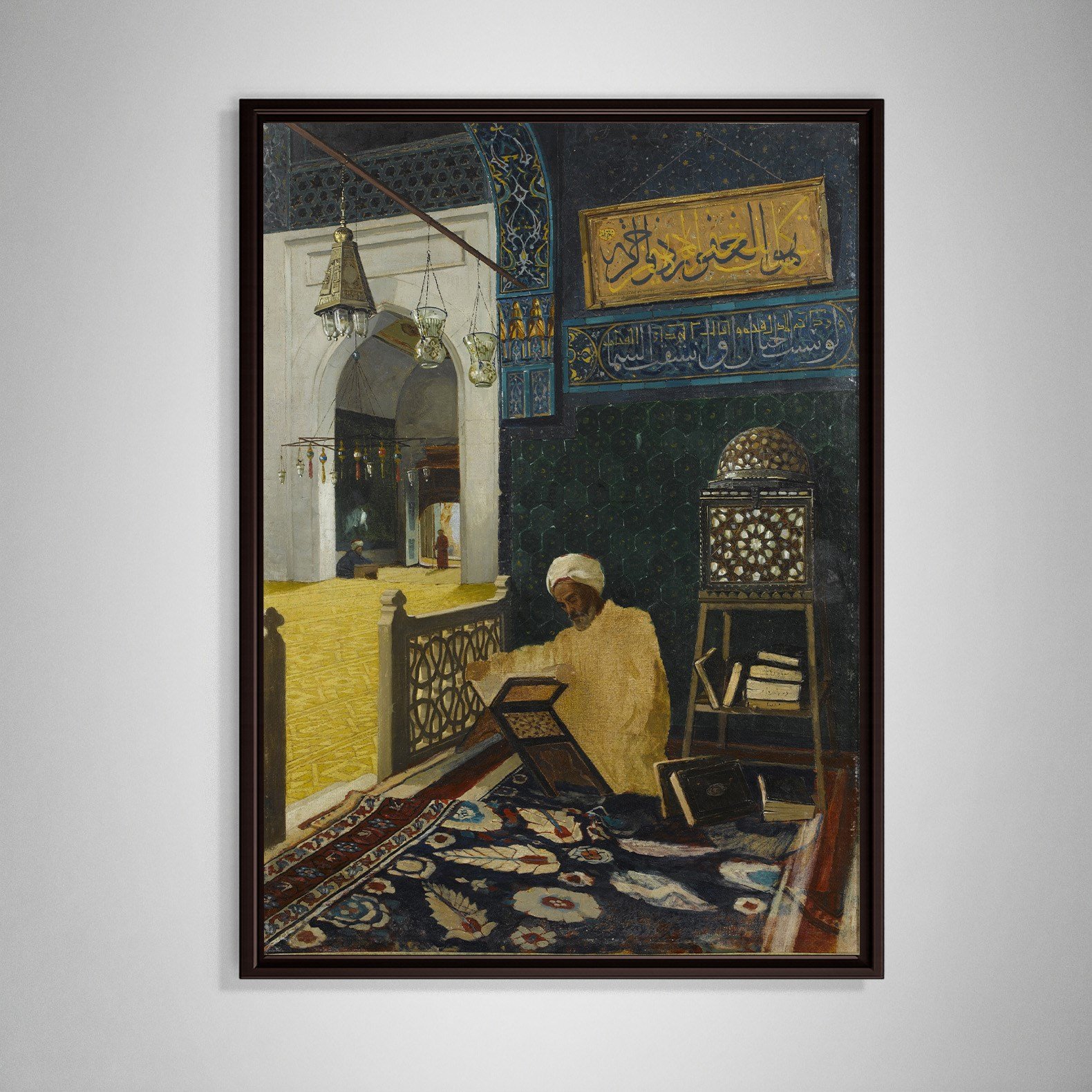 Kur'an Tilaveti Kanvas Tablo – Osman Hamdi Bey Reciting the Quran Klasik Sanat Eseri
