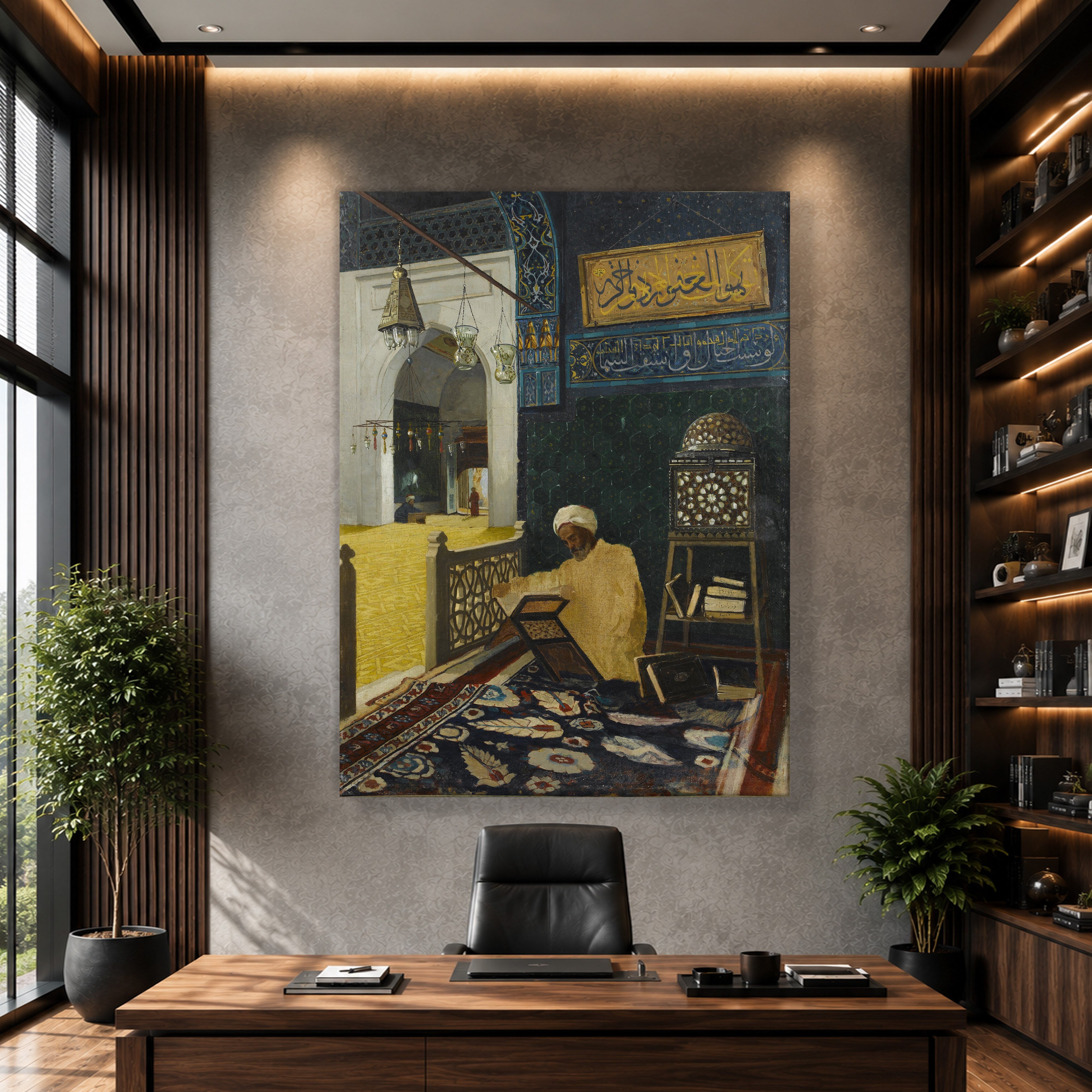 Kur'an Tilaveti Kanvas Tablo – Osman Hamdi Bey Reciting the Quran Klasik Sanat Eseri