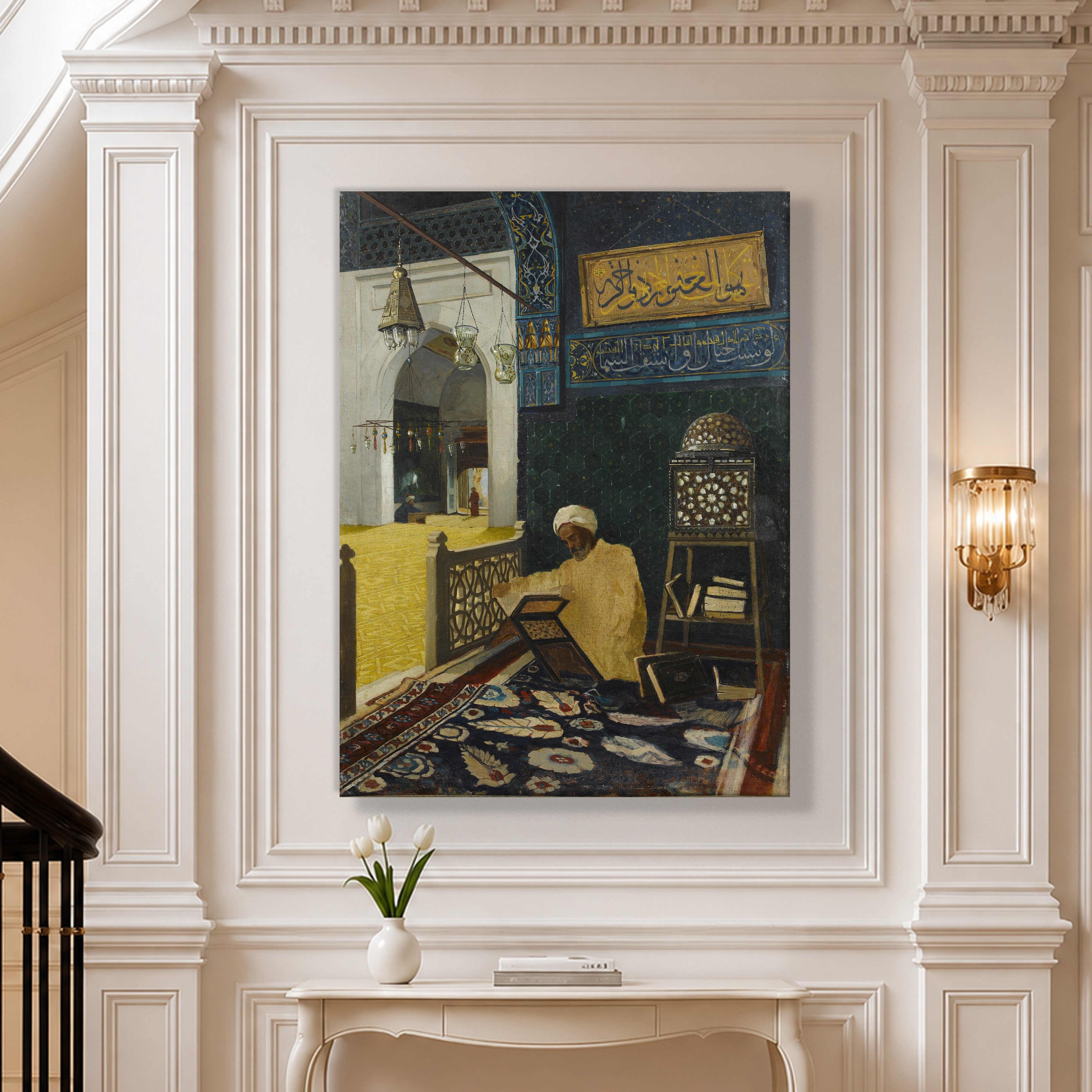 Kur'an Tilaveti Kanvas Tablo – Osman Hamdi Bey Reciting the Quran Klasik Sanat Eseri