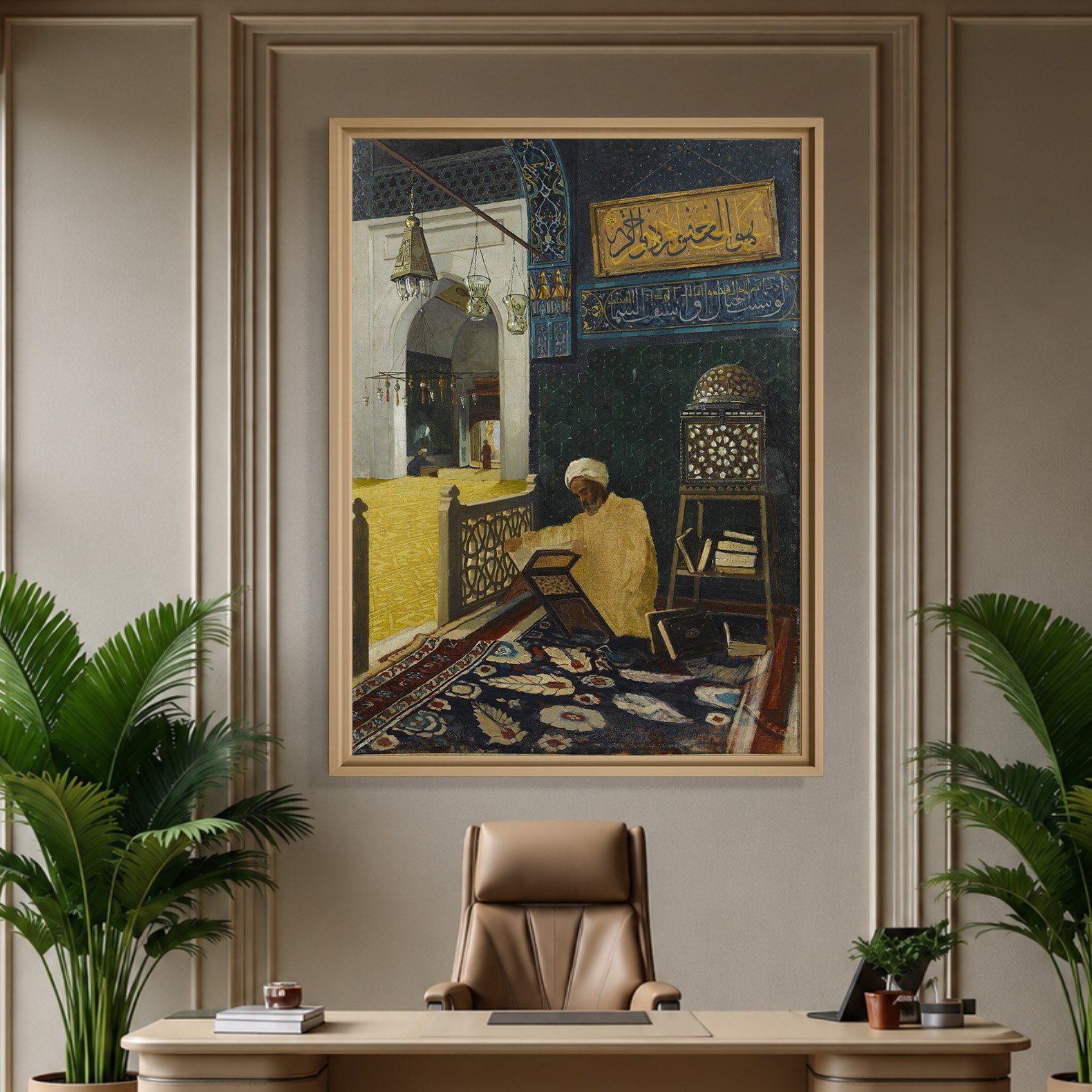 Kur'an Tilaveti Kanvas Tablo – Osman Hamdi Bey Reciting the Quran Klasik Sanat Eseri
