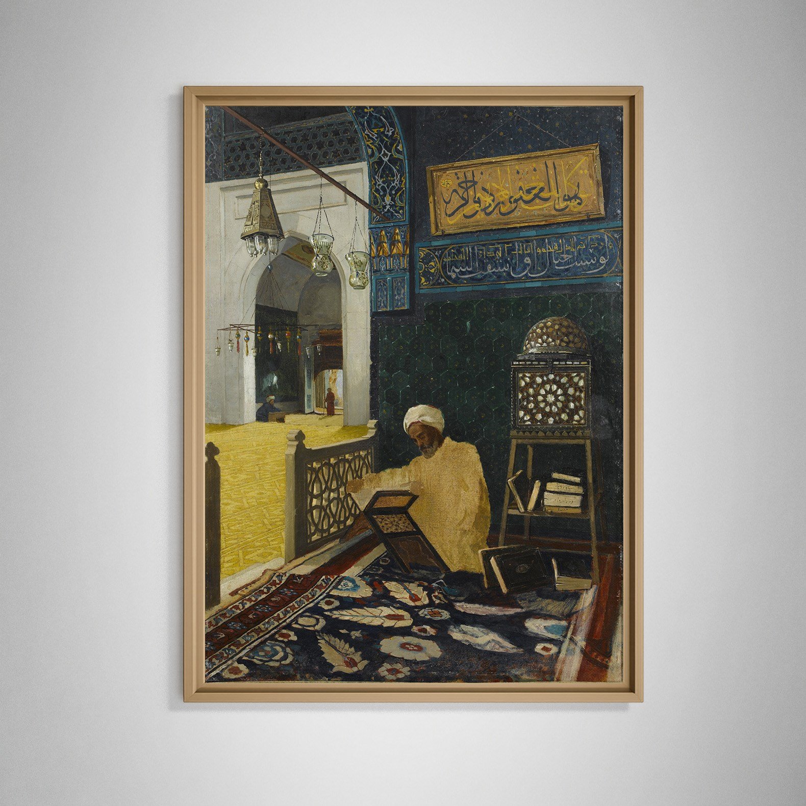 Kur'an Tilaveti Kanvas Tablo – Osman Hamdi Bey Reciting the Quran Klasik Sanat Eseri