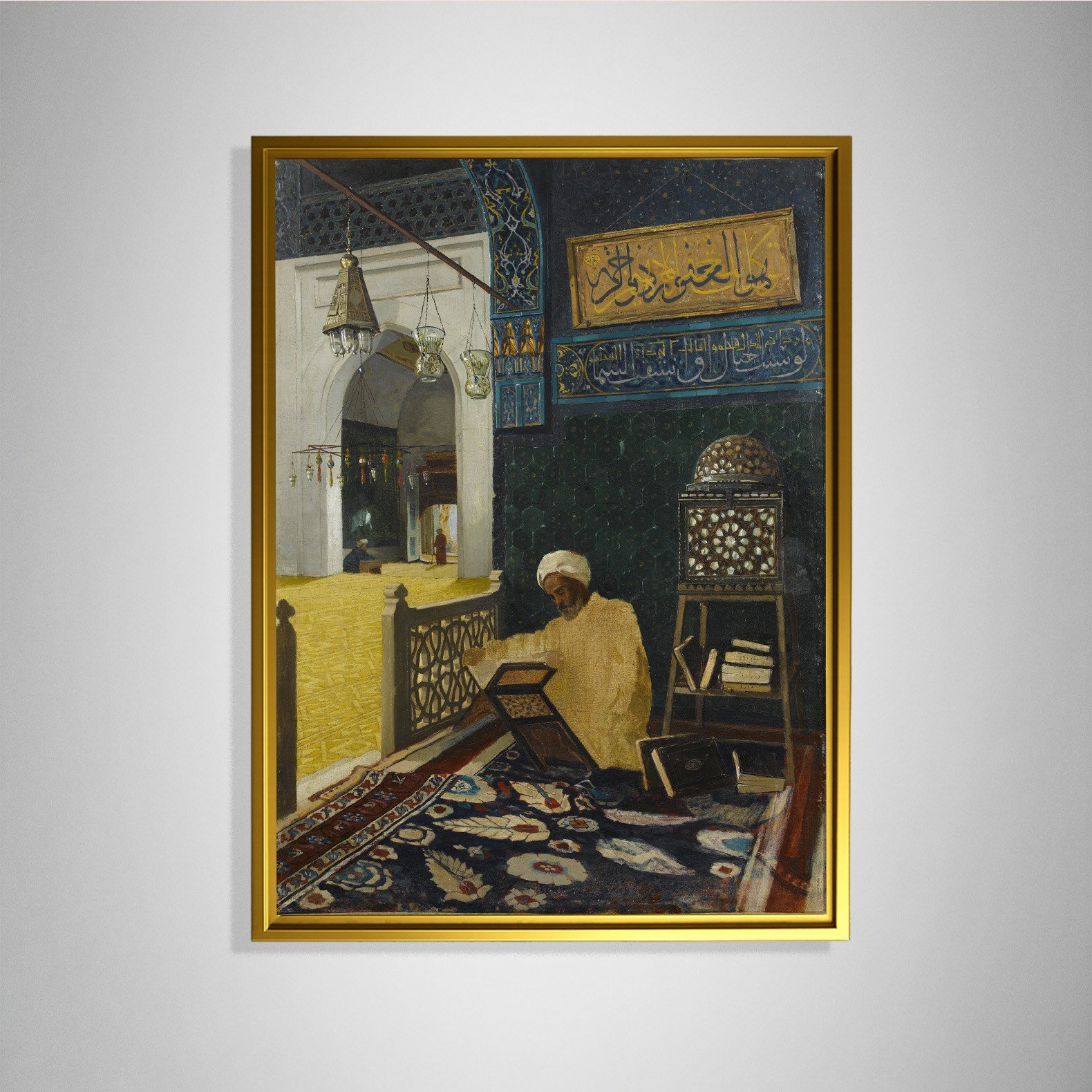 Kur'an Tilaveti Kanvas Tablo – Osman Hamdi Bey Reciting the Quran Klasik Sanat Eseri
